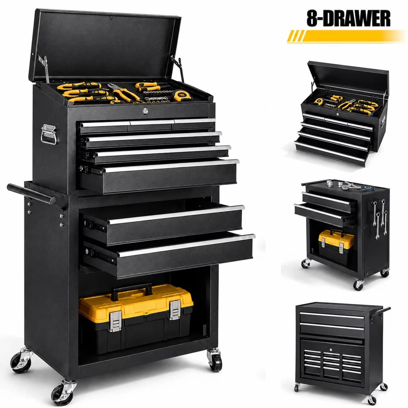 Toolstorage Professional with Non-Slip Base, Lockable - Stainless Steel Black Model 047410