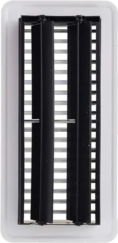 Essential Grey Vinyl Flooring Vinyl Plank Flooring with Deflecto Floor Register - Stainless Steel Model D738C8