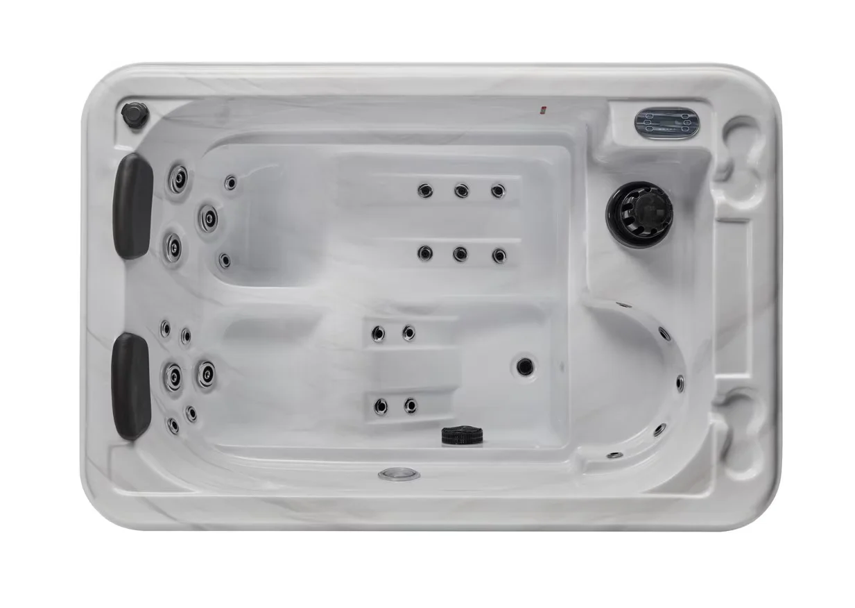 Efficient Hot Tub with Led Display, Insulated, Riley 3-Person 26 Jet - Cloud Grey Model 21B85A