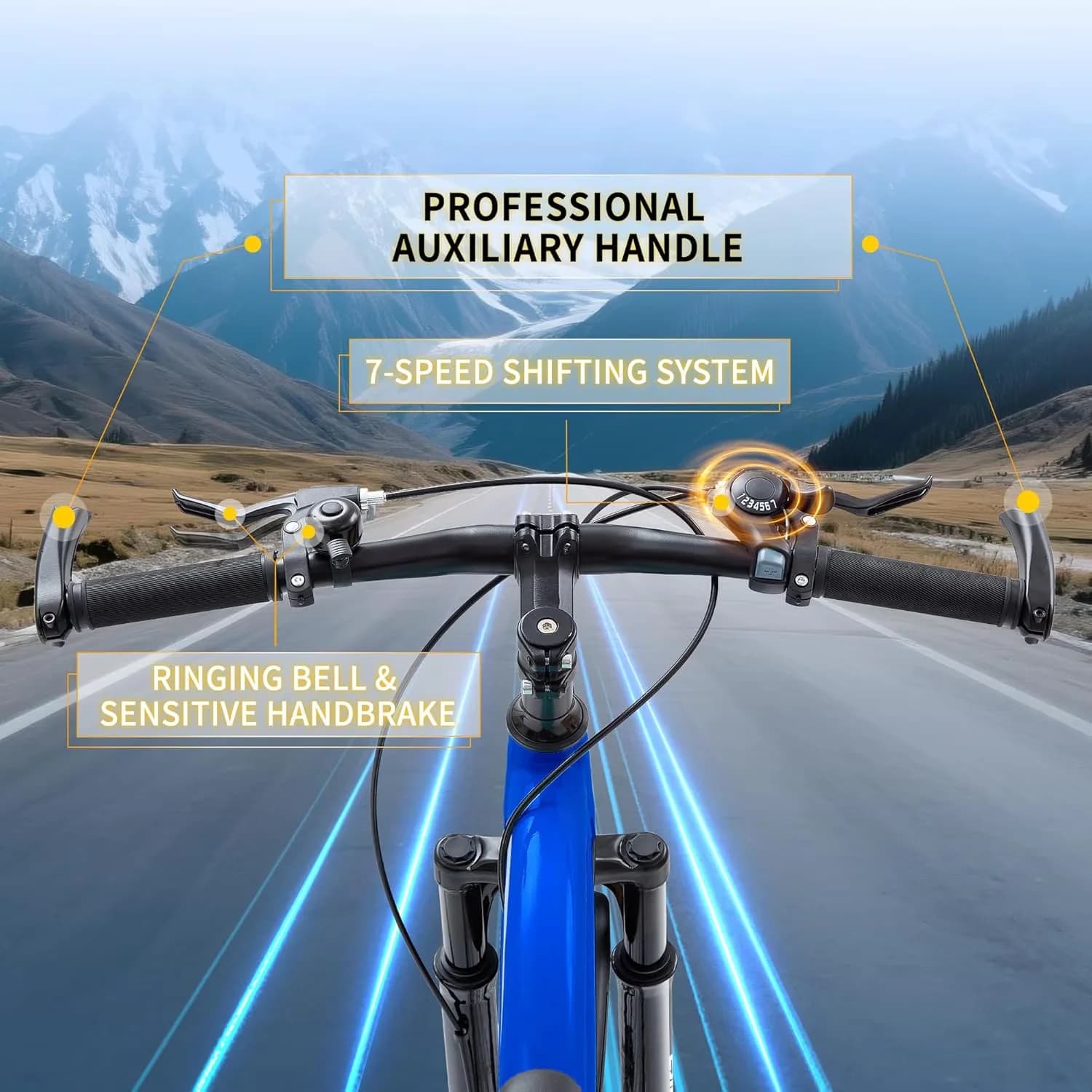 Mountain Bike Efficient with Adjustable Speed, Adjustable Seat Height - Blue Model 330DB7