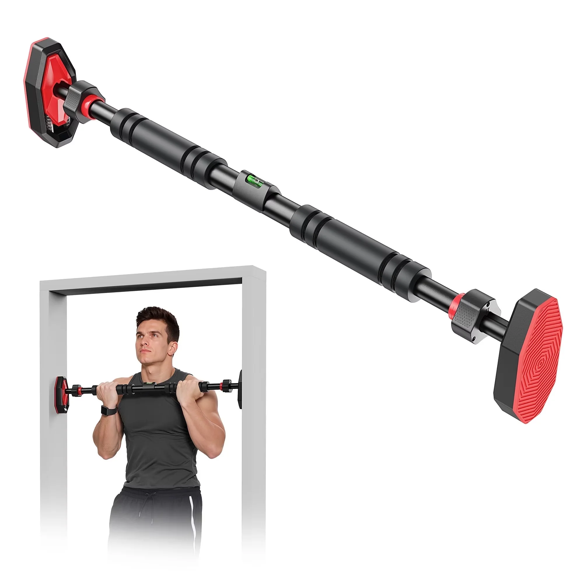 Home Gym Sleek with Adjustable, Pull-Up Bar, Package Included: 1 x Pull Up Bar - Black Stainless Steel for Home Model E76169