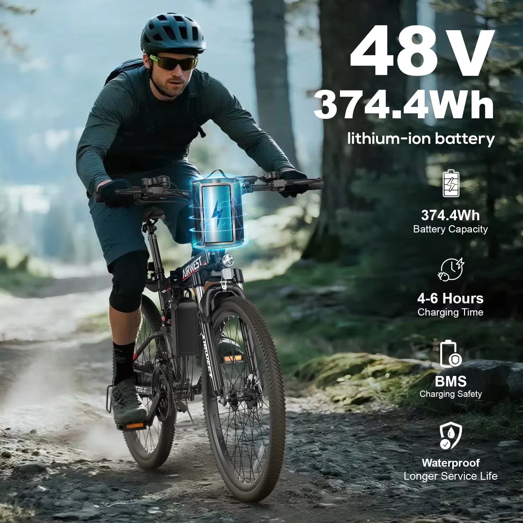 Electric Bike Essential with 750W, 48V, Adjustable Handlebar Height for Everyday Use - Model 1A2BA0