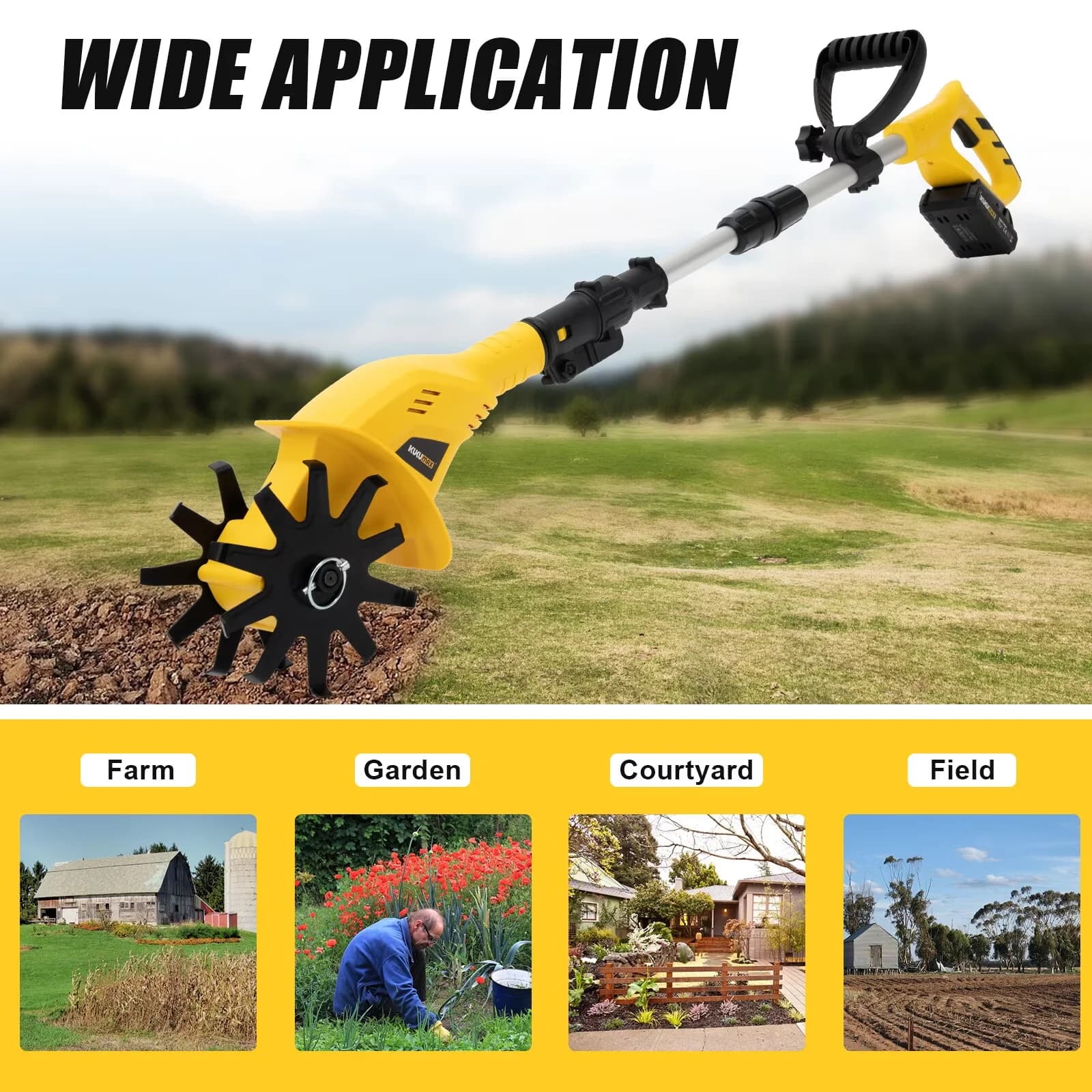 Quality Trillers Cultivator with Garden Tiller for Multiple Applications - Model D42249