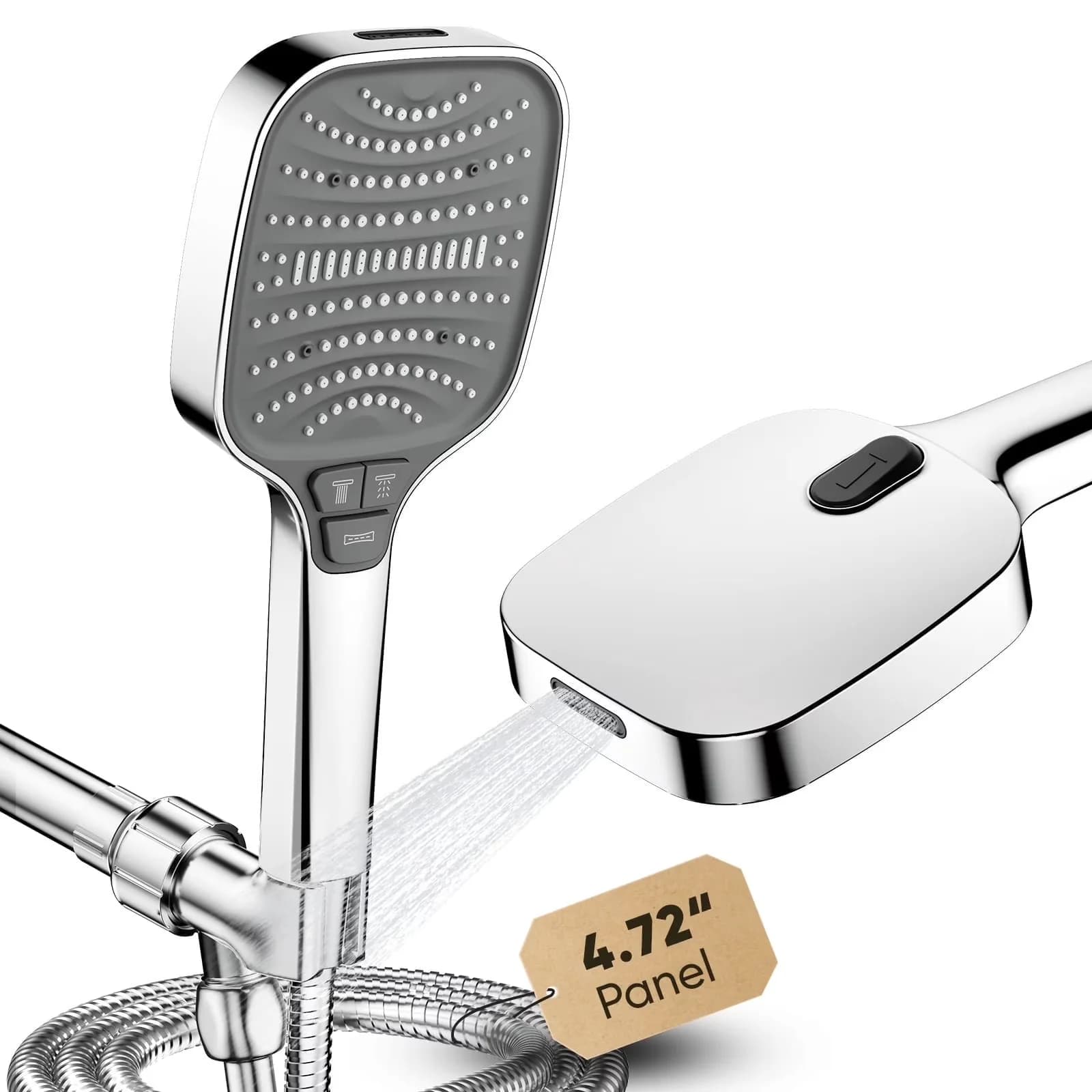 Shower Head Sleek with Handheld, Easy To Clean - Abs Silver Modes for Multiple Applications Model 5FDCCD