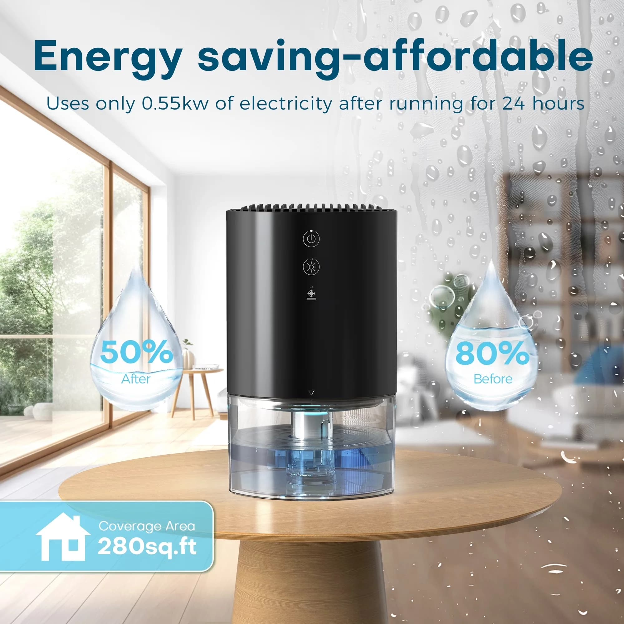 Professional Dehumidifier with LED, 33Oz Small Dehumidifiers - Satisfaction Guaranteed Model 16F610