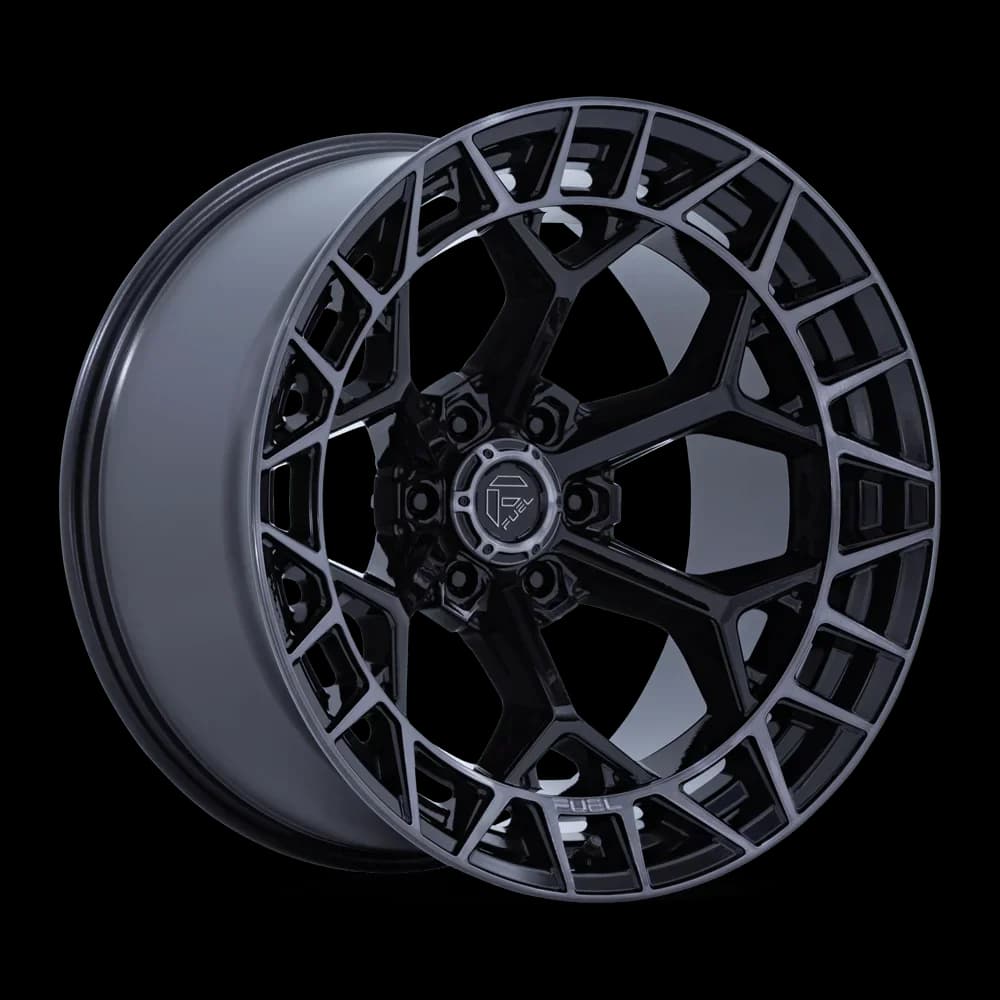 Modern Wheels And Rim with Rugged Wheels, Offset: -12mm, Bolt Pattern: 5x5 - Black Aluminum Model 7244CB