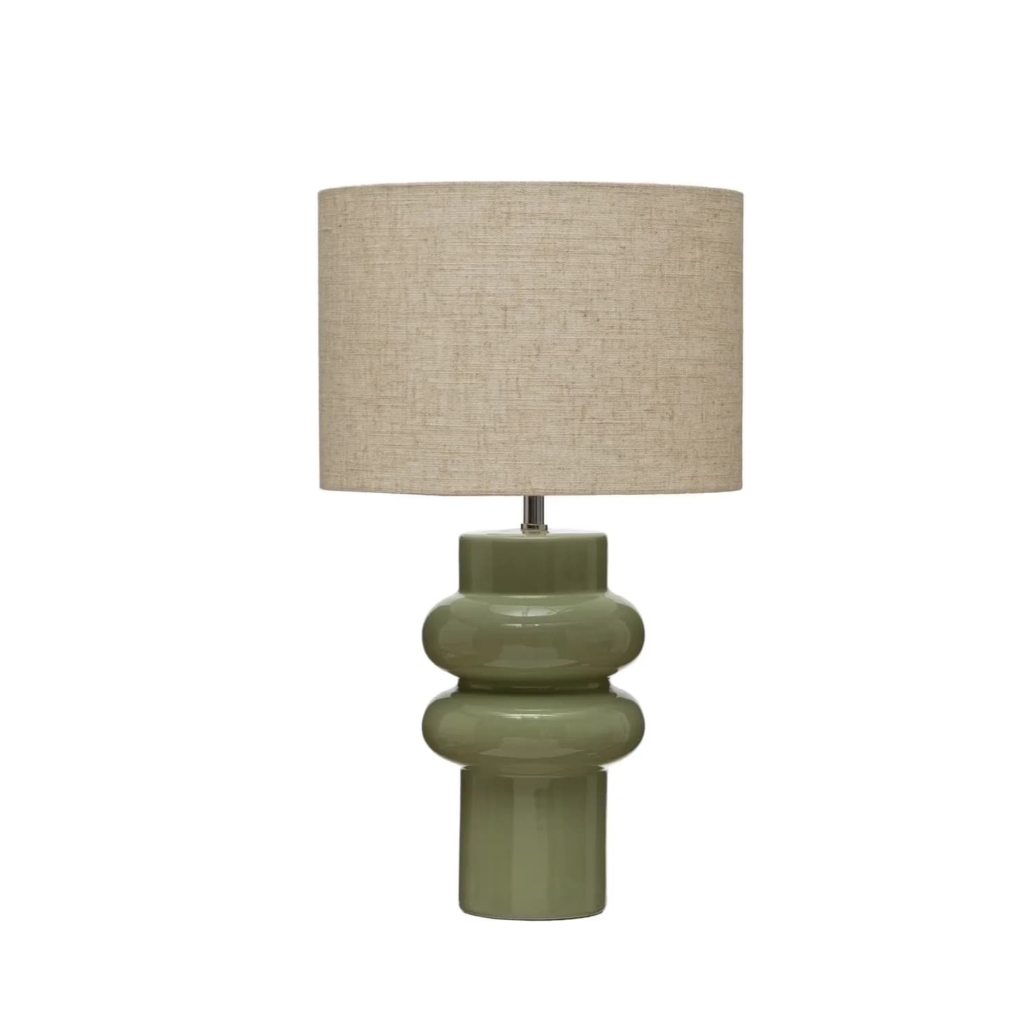 Versatile Table Lamp with Modern, 20.25” Stoneware, Linen Shade - Stoneware Green Model B06587
