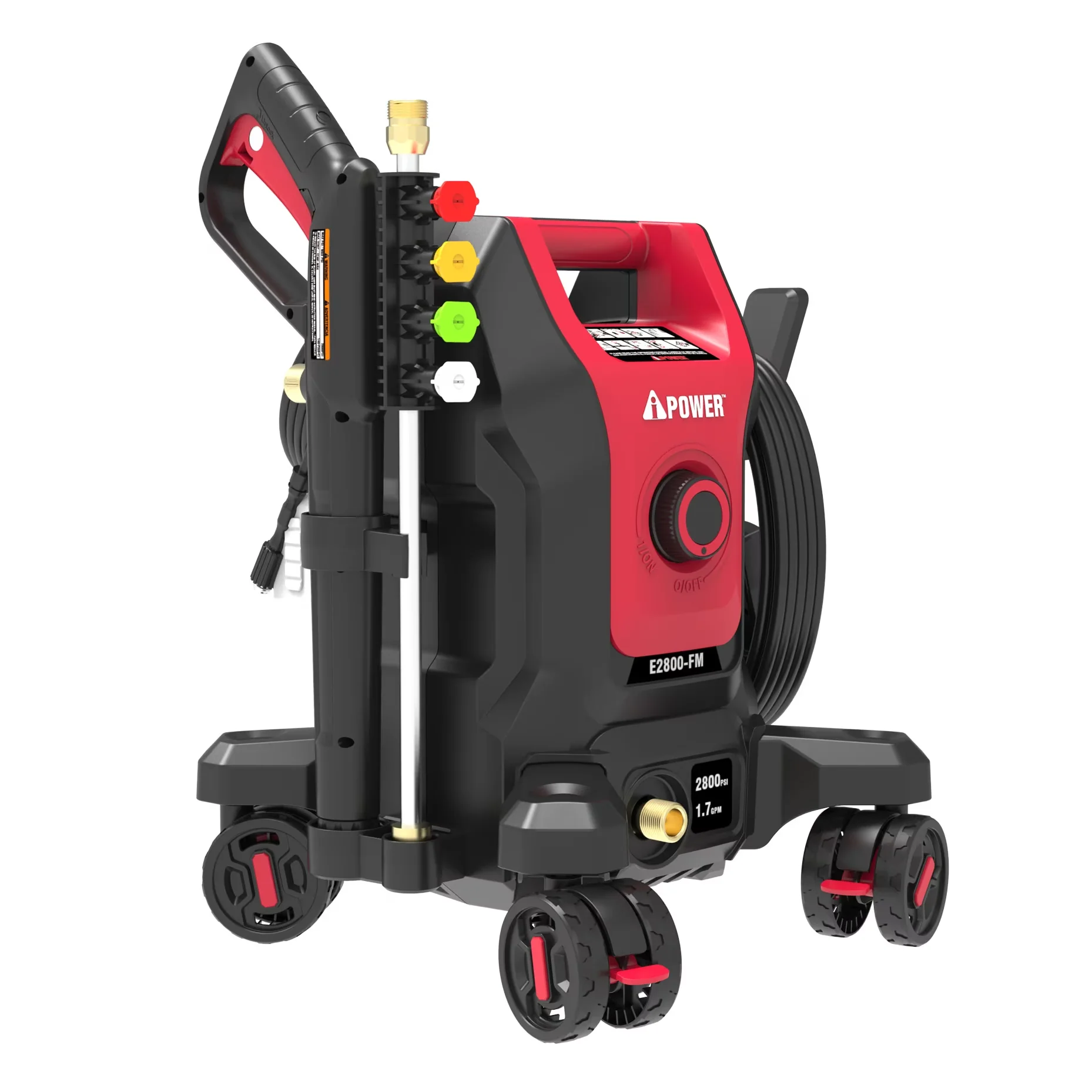 Compact Pressure Washer with Kink Free Hose, Quick Connect Tips, E2800-FM 2800 PSI 1.7 GPM Electric - Model 5DC718