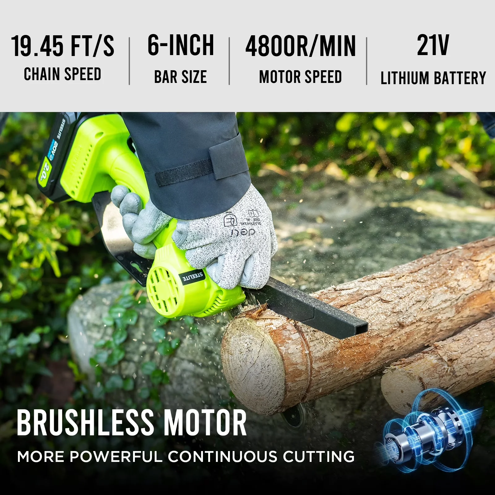 Pole Saw Compact with Battery, 21V, Telescoping - Professional Series Model 7E66AE