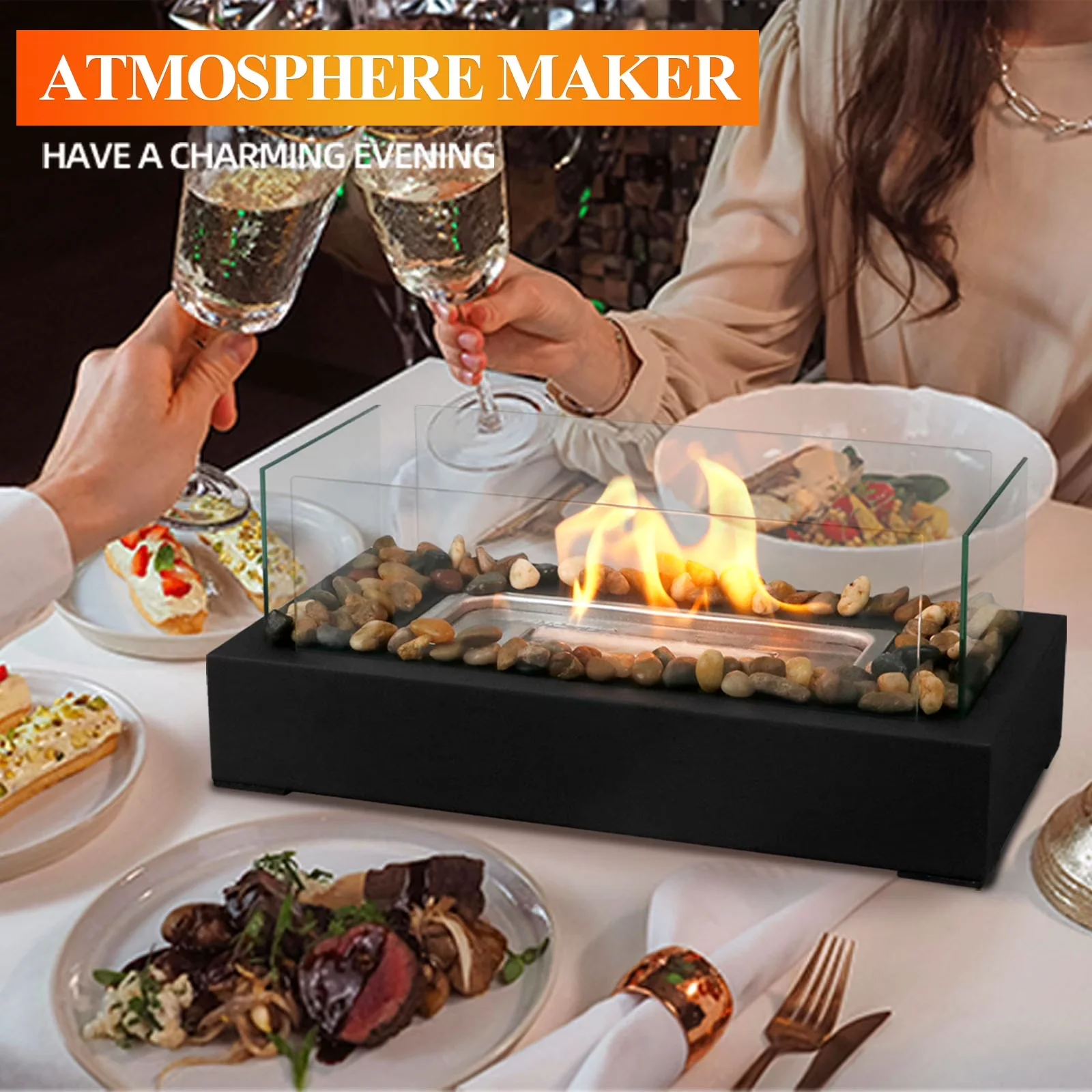 Outdoor Heating Stylish with Smores Maker Kit - Metal,Glass for Indoor, Outdoor Model 743973