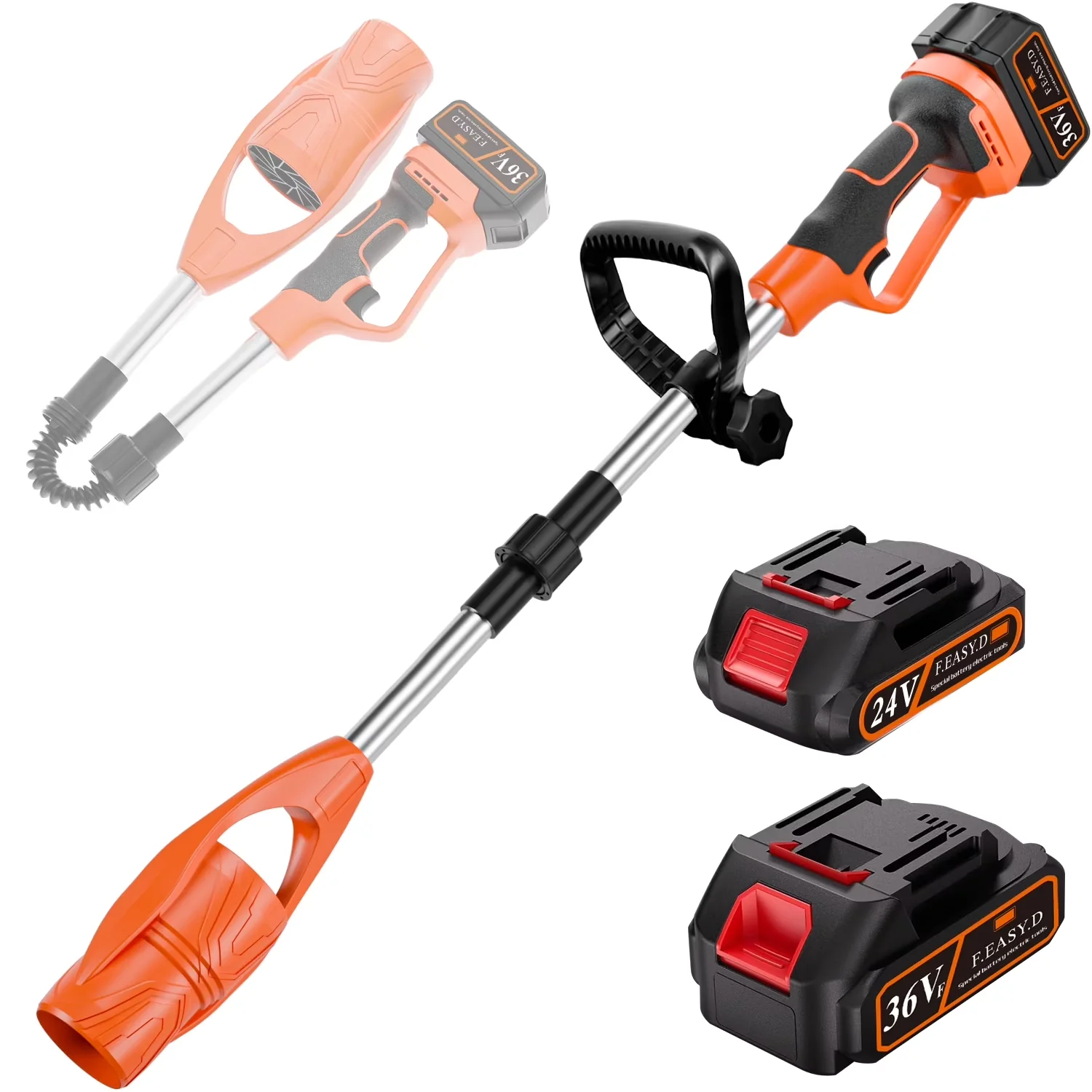 Stylish Leaf Blower with Battery, Cordless Blower: Electric, Fast Charing Batteries and Charger for Patio - Model 0E0673