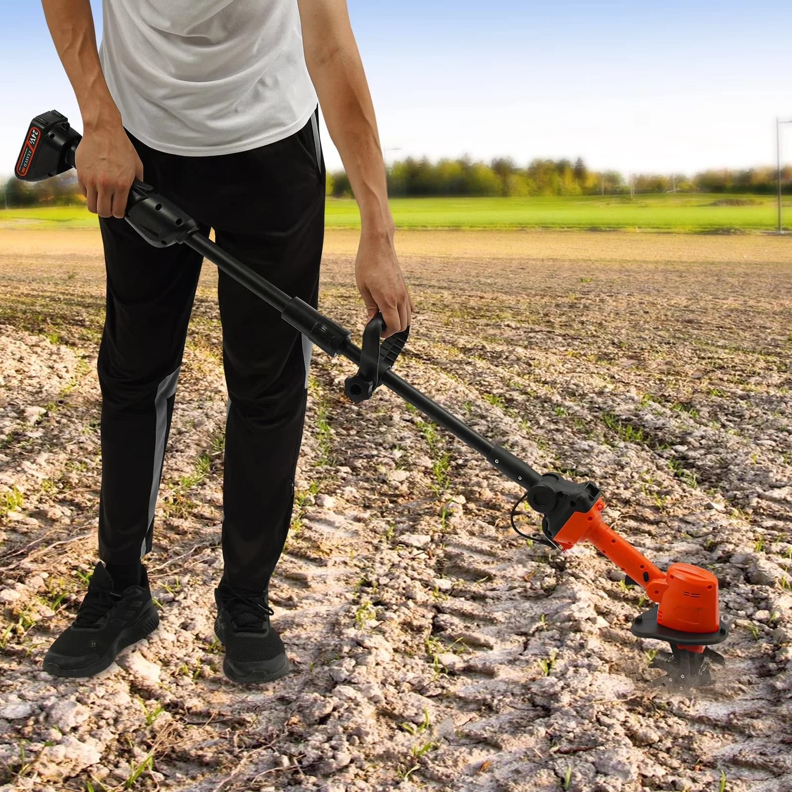 Quality Trillers Cultivator with 21V, Electric Garden Tiller Battery Powered, 21V Cordless Mini Tiller - Model C510E5