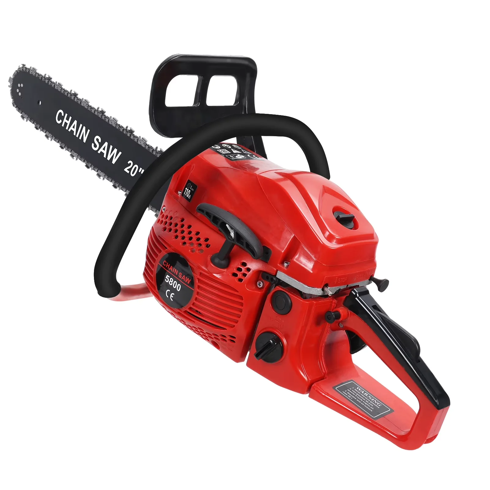 Modern Chainsaw with Automatic Chain Oiler, 20 Inch Gas, 58CC 2-Stroke Gas Powered - Red Model BE53E3