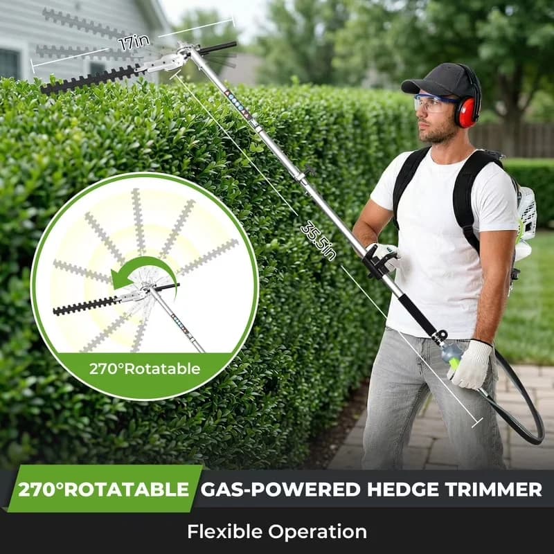 String Trimmer Sleek with Attachment Capable, Chainsaw, Brush Cutter - Green Model D8B2D8