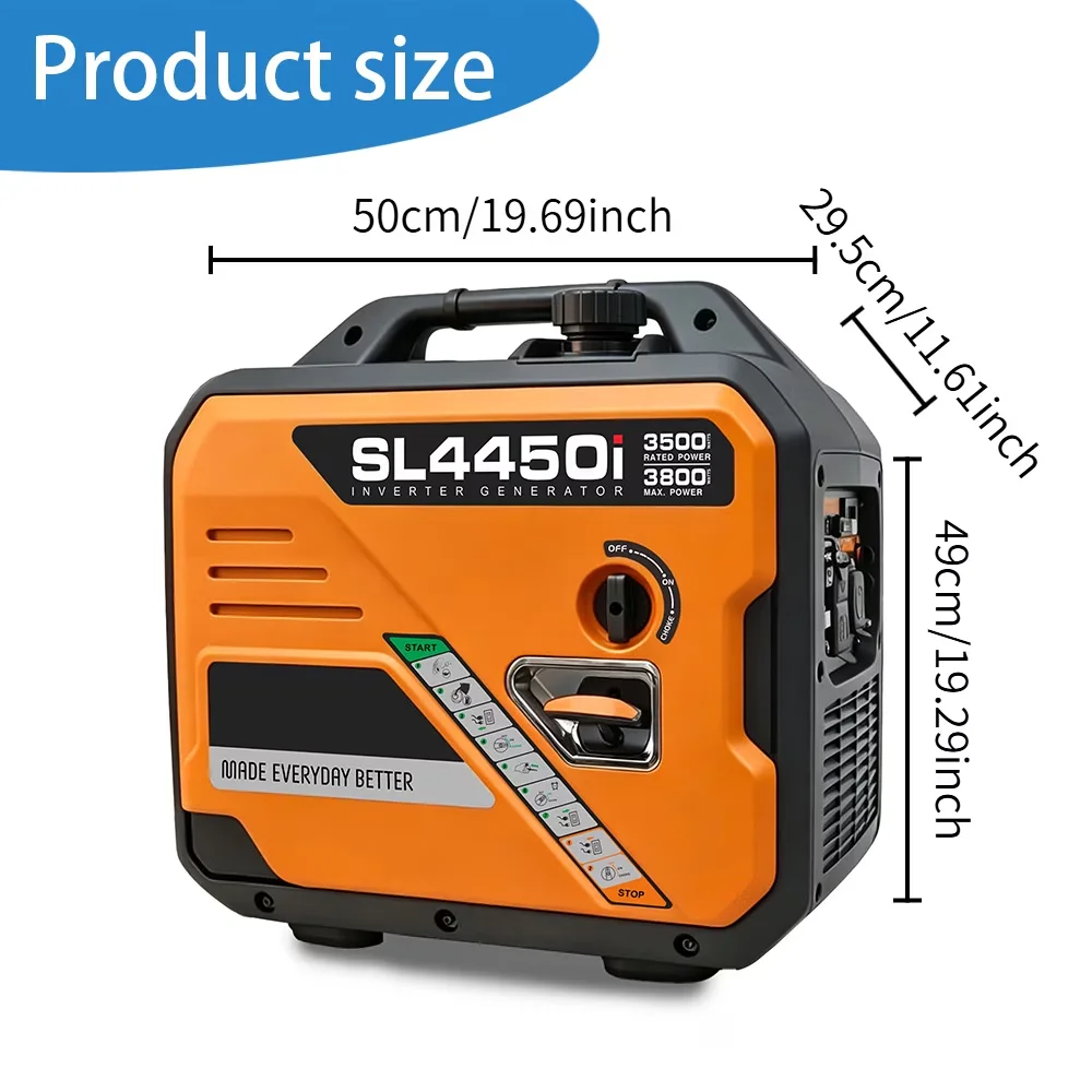 Generator Modern with 3500W, Usb Port, Low Oil Shutdown for Home, Outdoor - Model BE07F9