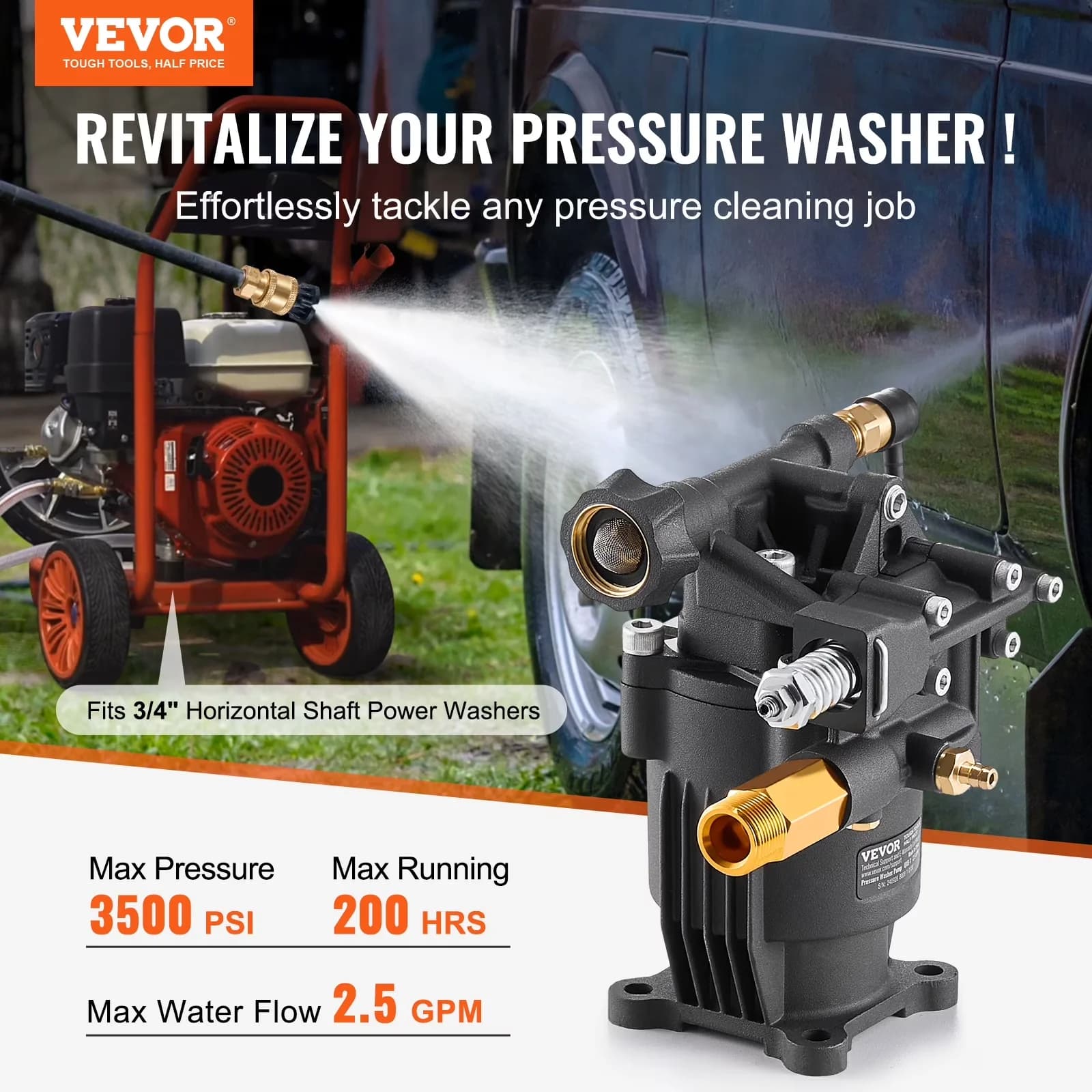 Durable Pressure Washer with Troy-Bilt, Replacement Power Pumps Kit, Pump - Model 4B13BB