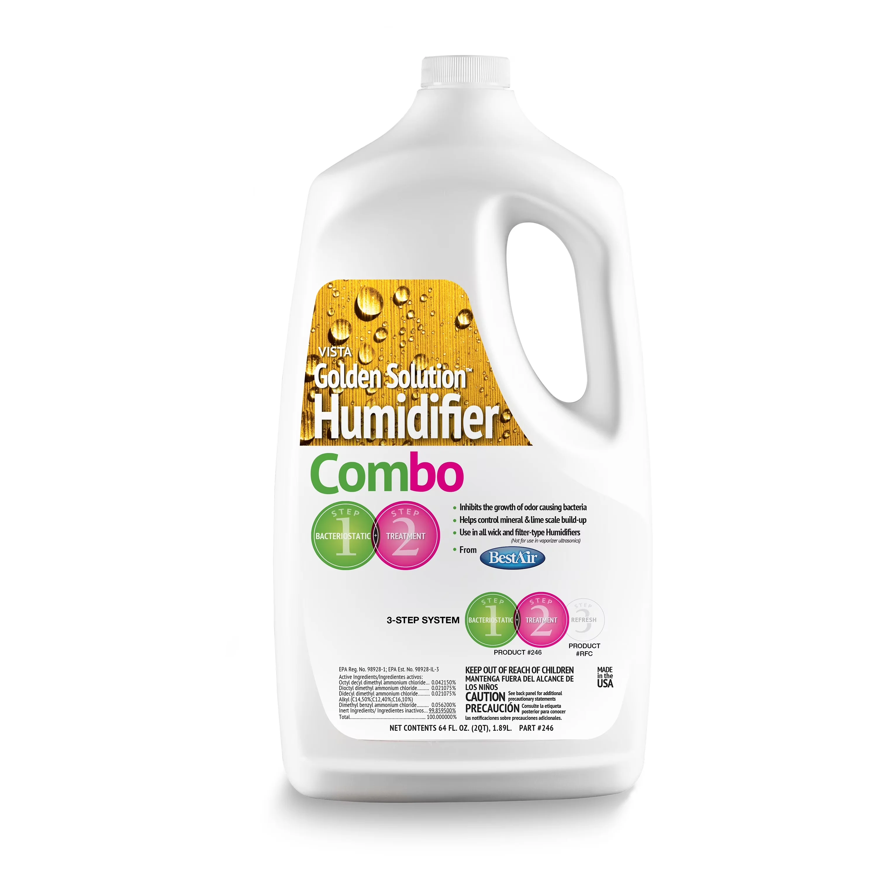 Sleek Humidifier with EPA registered, 64 fl oz - Multi Golden - Modern Design Model C6B6E0