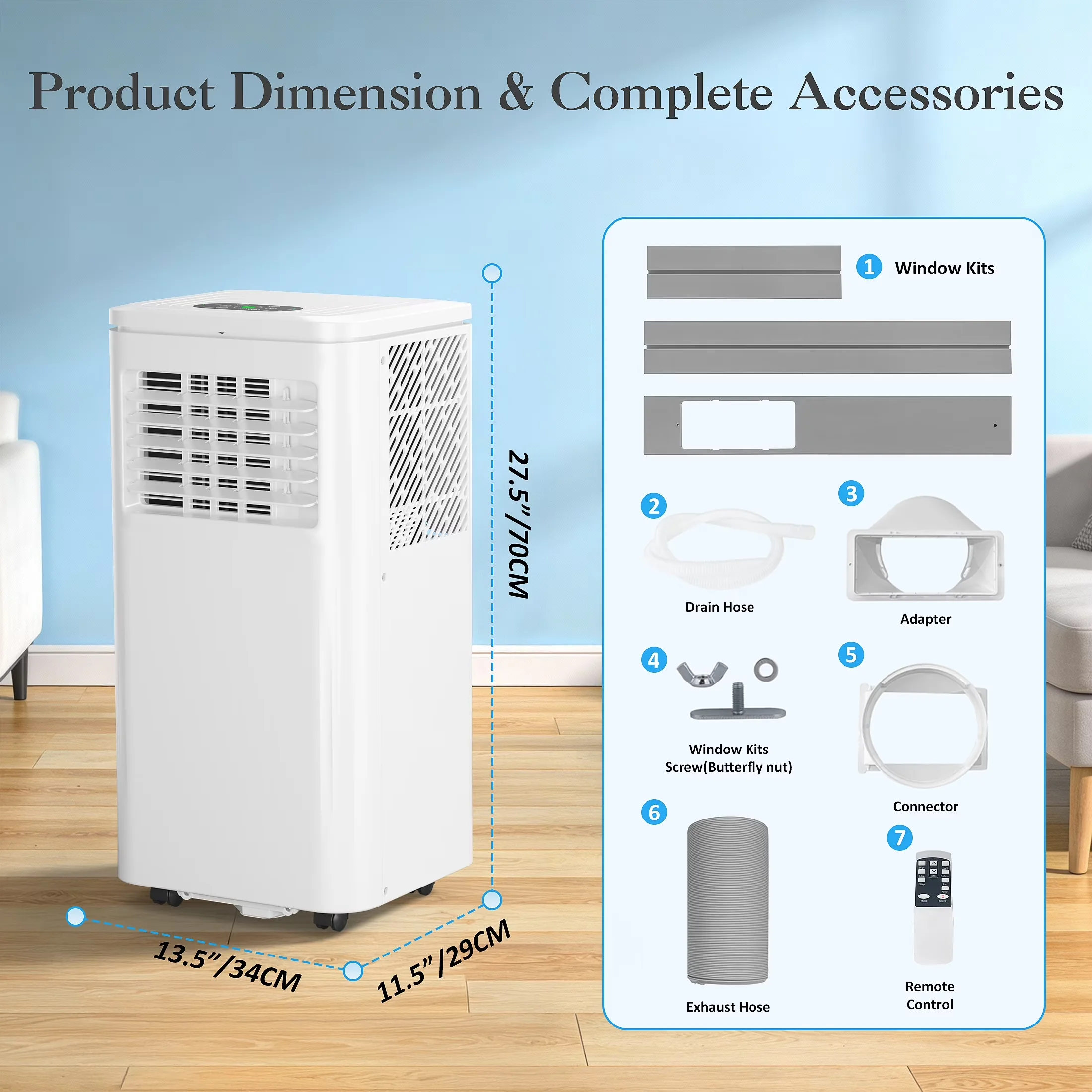 Air Conditioner Durable with 10000 BTU, Timer - White 10000BTU - Sleek Profile Model 179F76