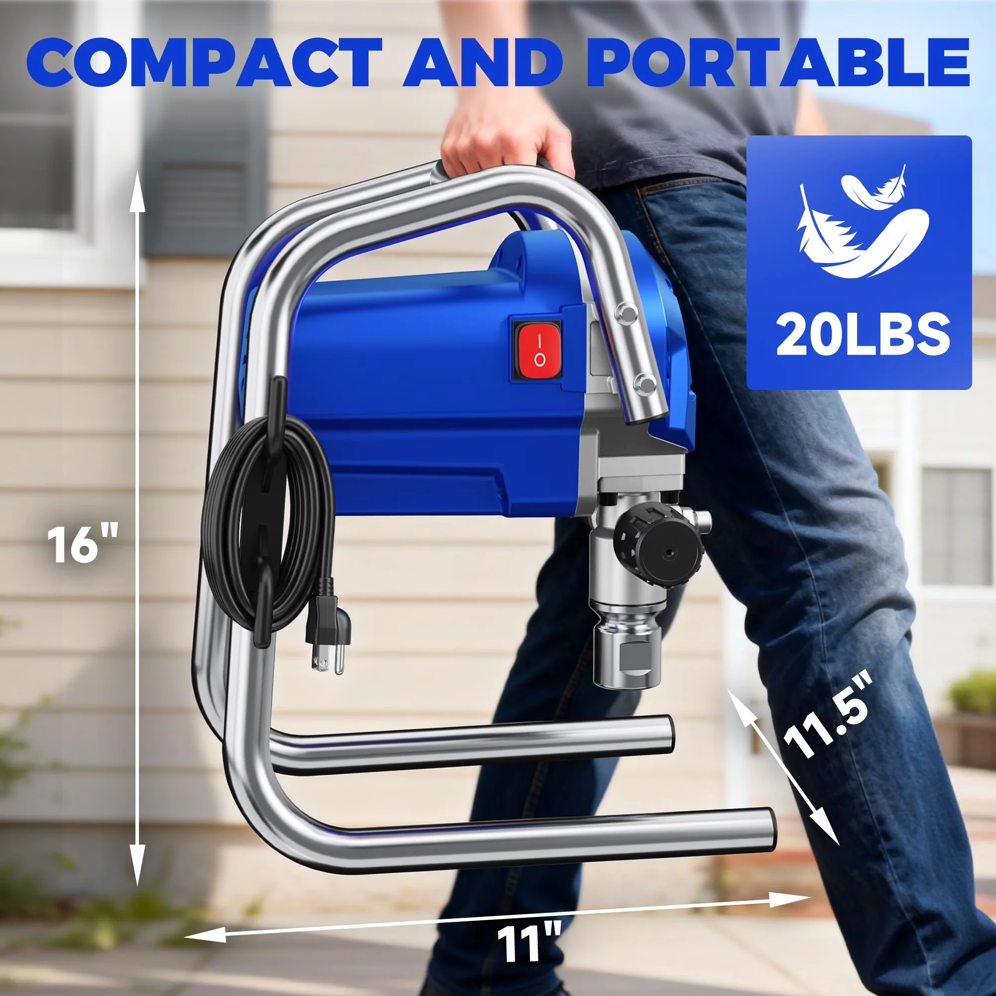 Essential Paint Tools Supplies - Paint Brushes Rollers Tray with 1200W, Easy Clean - Abs for Home, Garage Model 7378A8