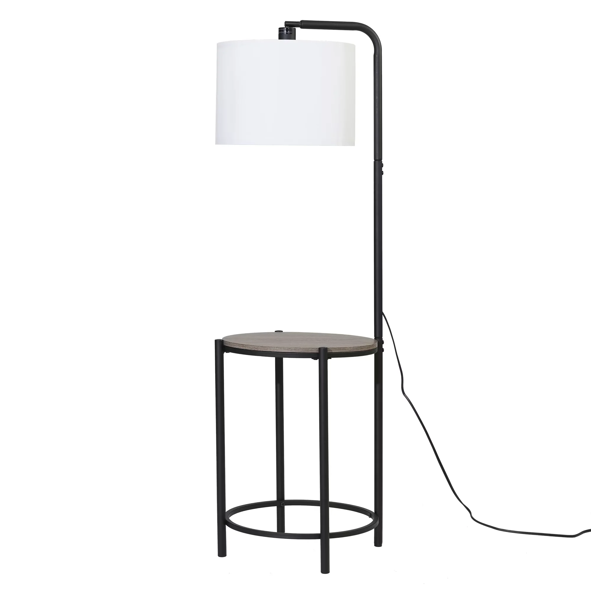 Quality Floor Lamp with LED, Shelf Lamps, Adjustable Head - Metal Black Model 6D1412