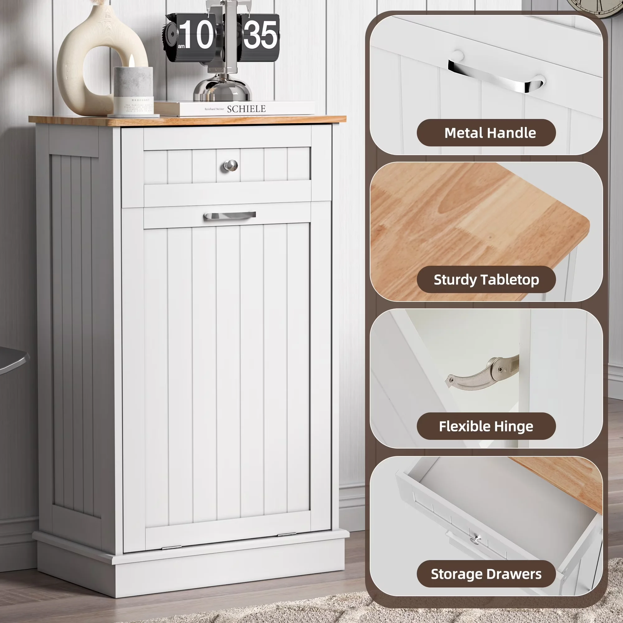 Kitchen Renovation Premium with Modern, Handles - White P2 Grade Mdf Board Model C5BF8B