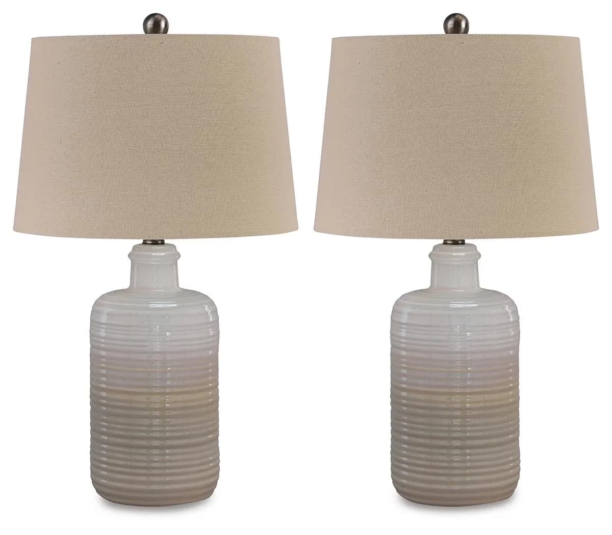 Efficient Lamp with Incandescent, Traditional, Casual Marnina Table (Set of 2) Taupe - Ceramic Brown Model E2E35B