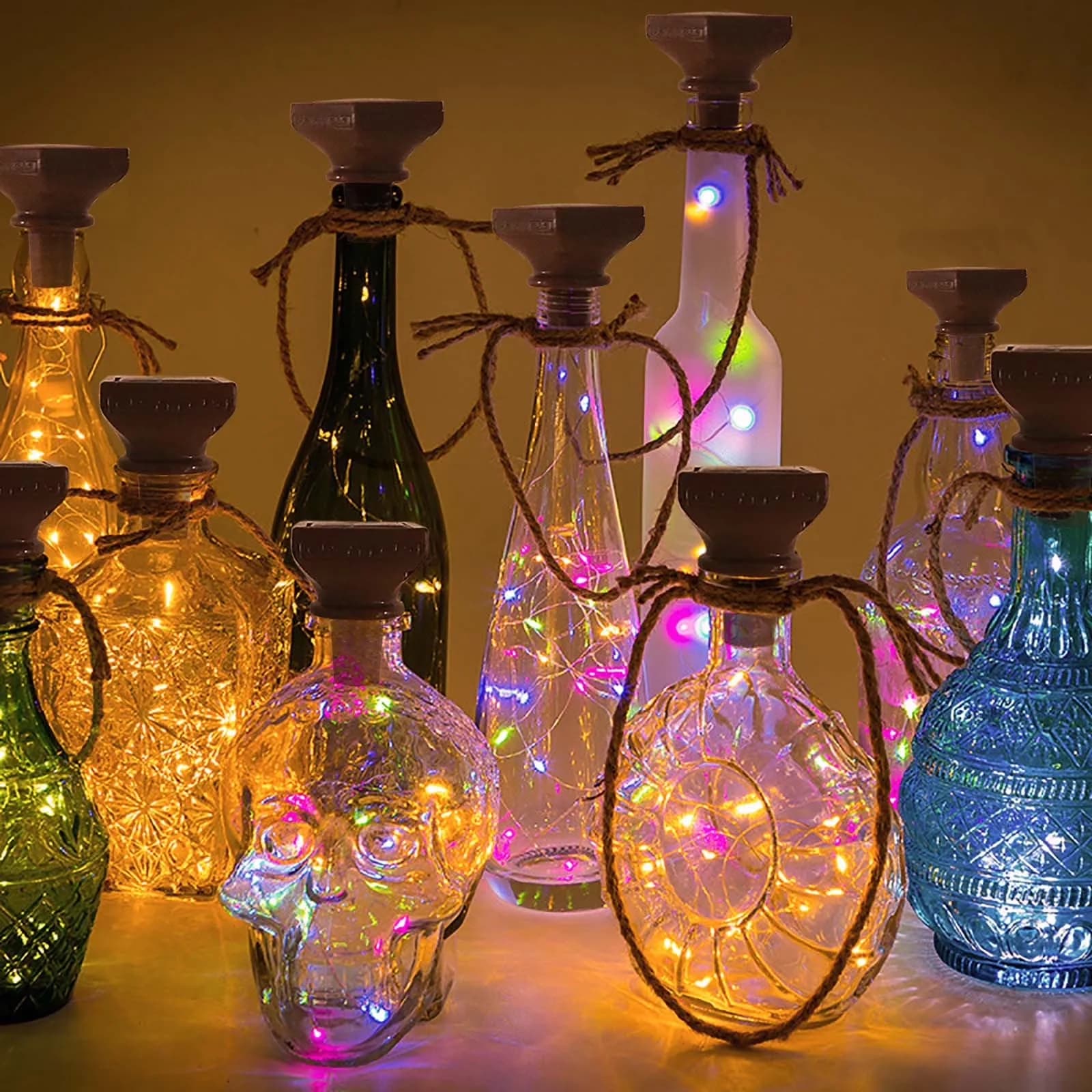 Premium Novelty Light with LED, Battery, Solar Wine Bottle Lights Outdoor - Model FA8511