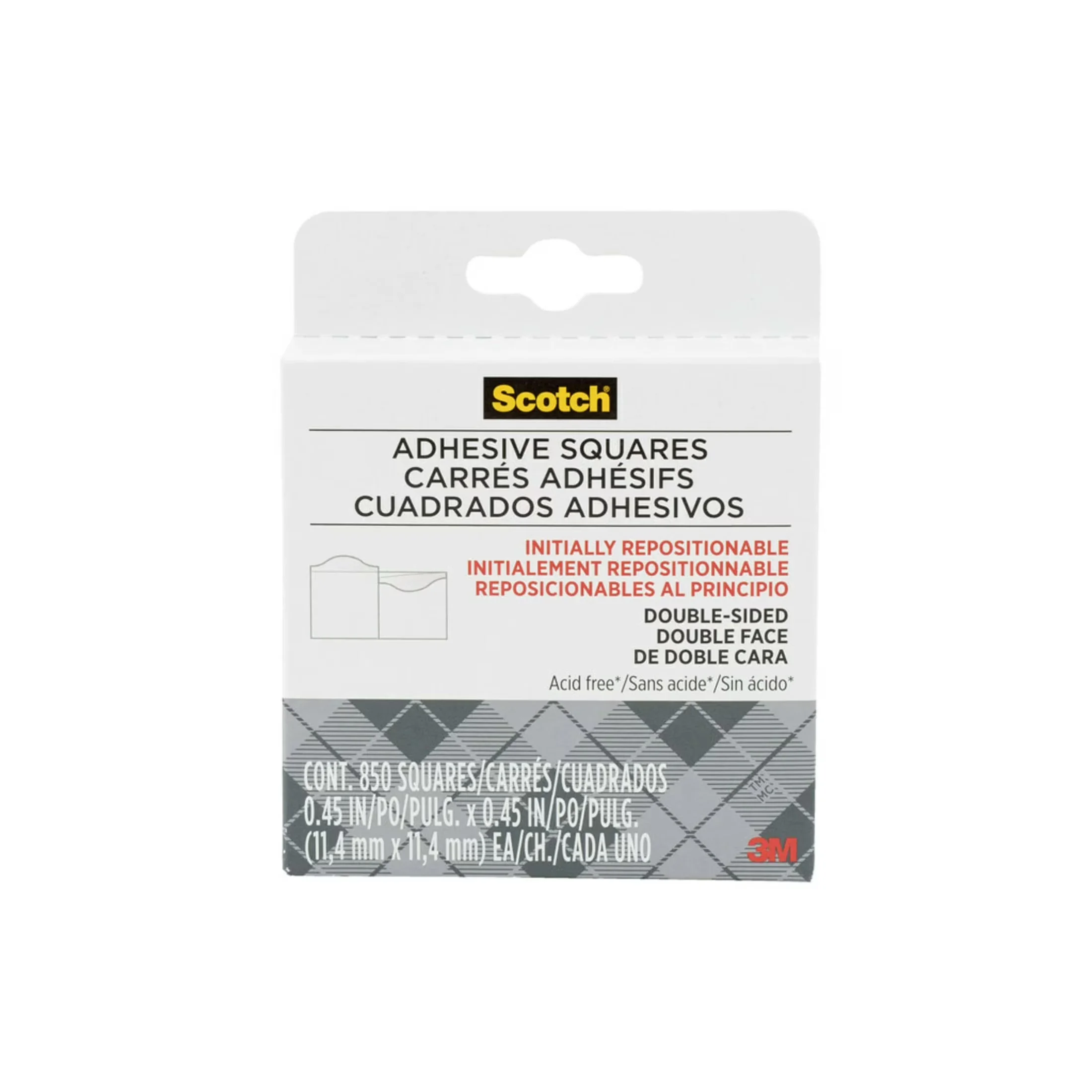 Stylish Damage-Free Hanging with Easy to apply, 850 adhesive squares/pack - Clear Various Model 2B4E69
