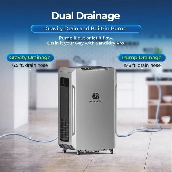 Dehumidifier Innovative with Automatic Shut-Off, Adjustable Humidistat - Gray for Large Model 7BA357
