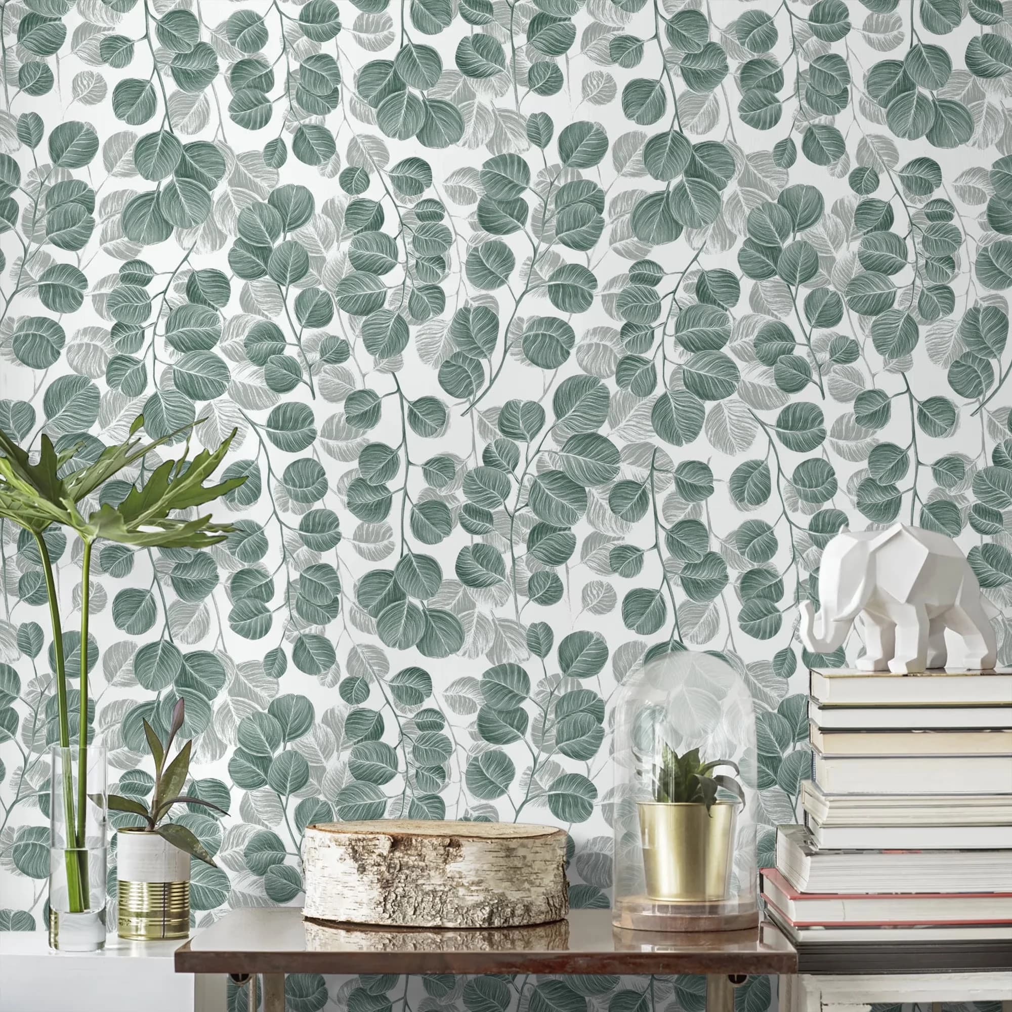 Wallpaper Modern with Removable - Green Pvc Peel - Space-Saving Design Model DE3191