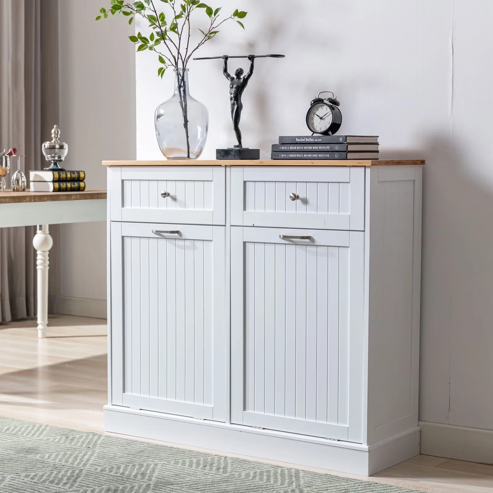Kitchen Renovation Sleek with Farmhouse, Product size: 39.3" L x 13" W x 35.6" H, Type: Tilt Out Trash Cabinet - Engineered Wood,... Model 874311