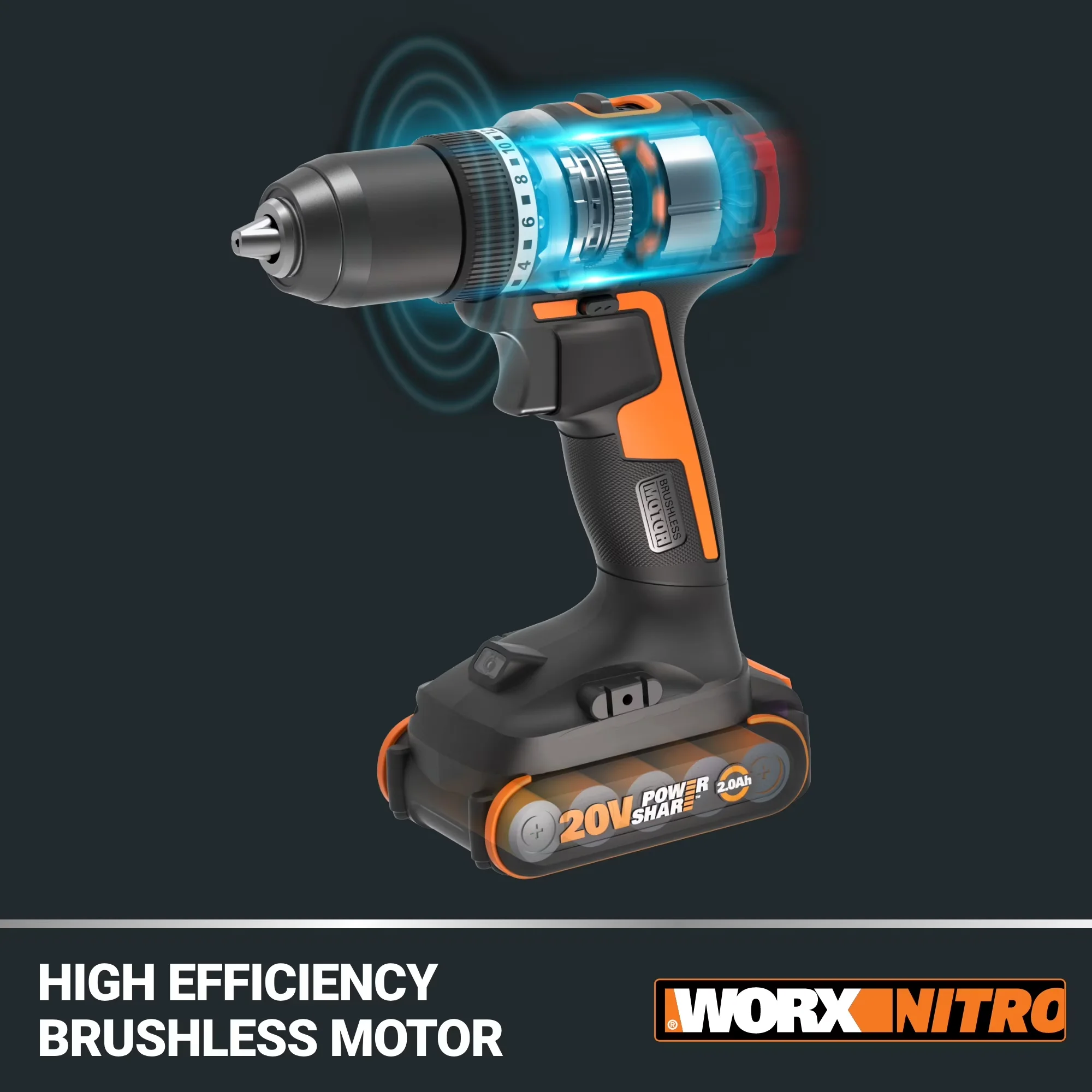 Reliable Drills Driver with Battery, 20V, Lightweight - 6 WX130L for Daily Use Model 1070FB