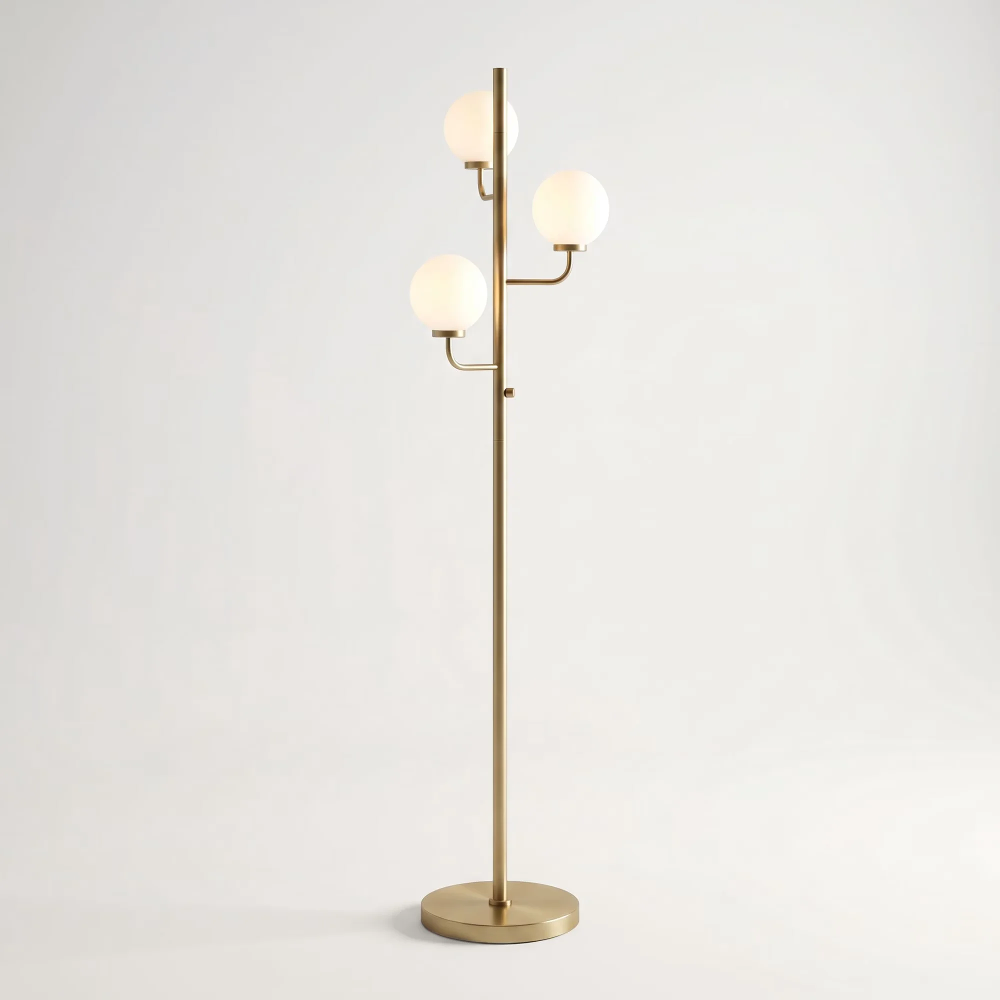 Sleek Floor Lamp with LED, Industrial - Metal Gold Nivia - Premium Collection Model 65E14C