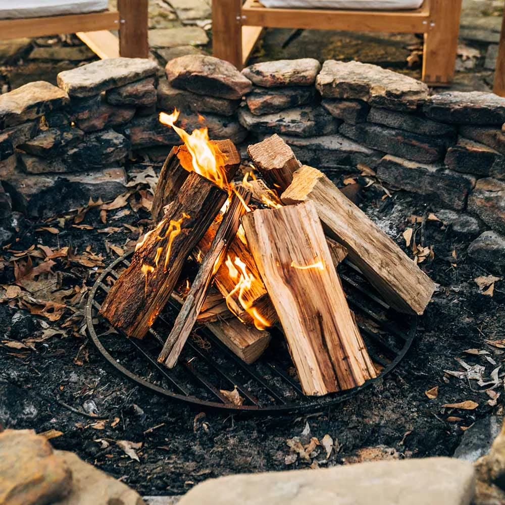 Outdoor Heating Stylish with Round 36.5in Fire Pit Grate, Burning Fireplace and Firepits - Steel Steel Model DEA552