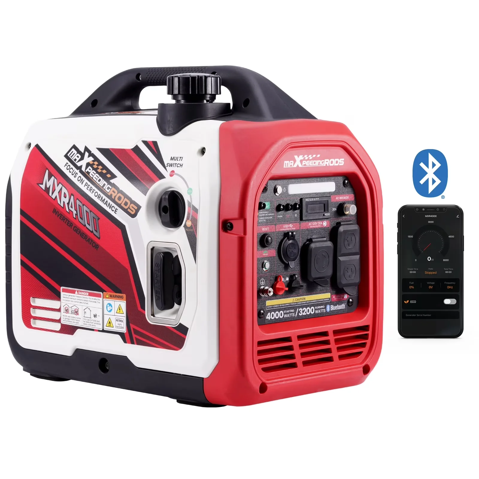 Efficient Generator with LED, 3900W - Watt - Commercial Quality Model DA2D2C