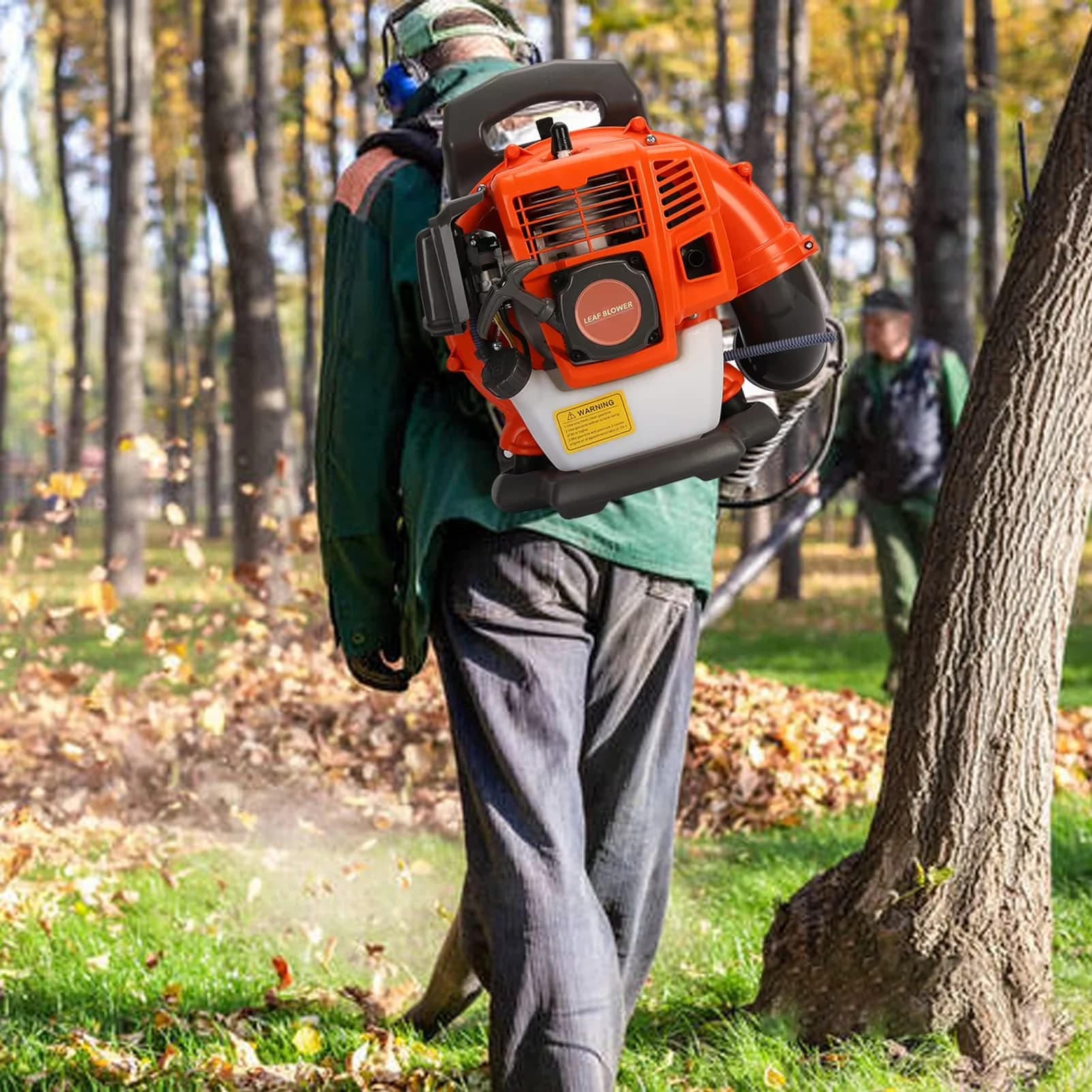 Durable Leaf Blower with Snow, Backpack Gas Powered, Air-Cooled for Garden - Model 5BC8D6