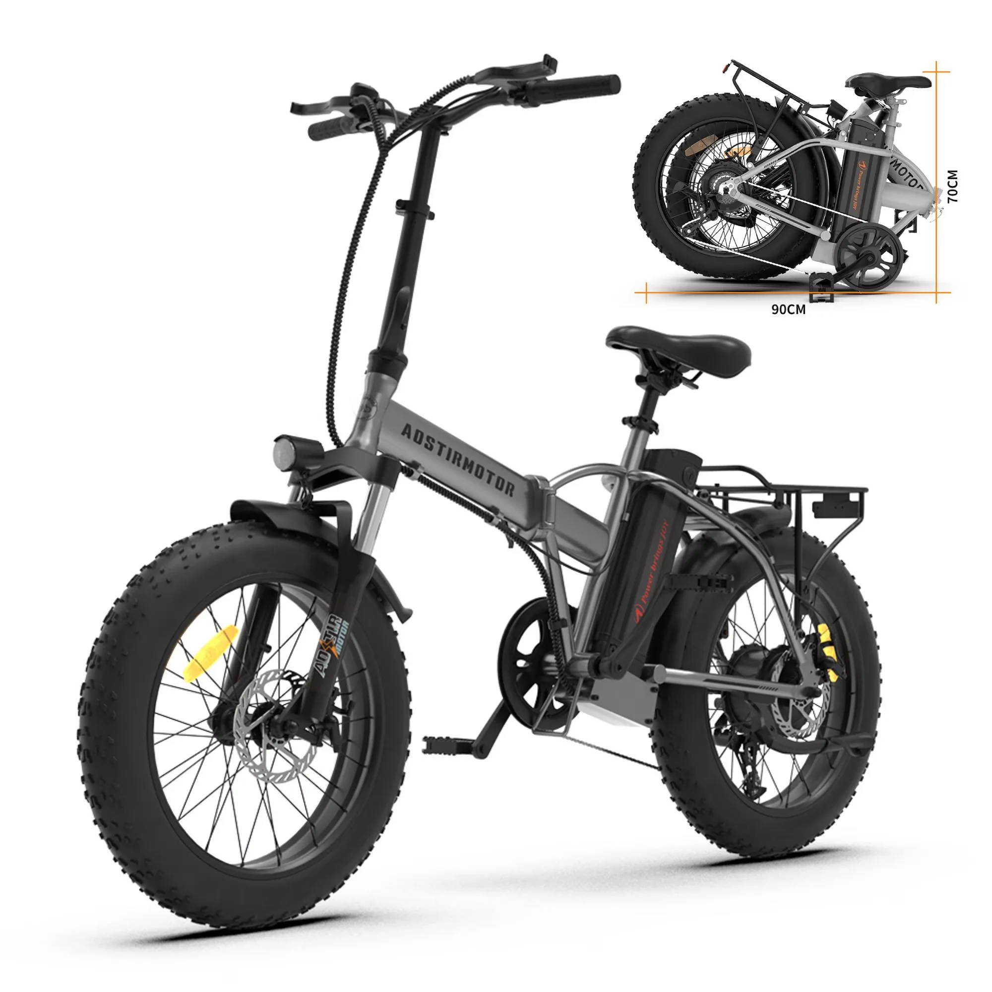 Electric Bike Professional with 750W, 48V, Folding 20 inch Fat Tire - Compact and Portable Model 7574A4