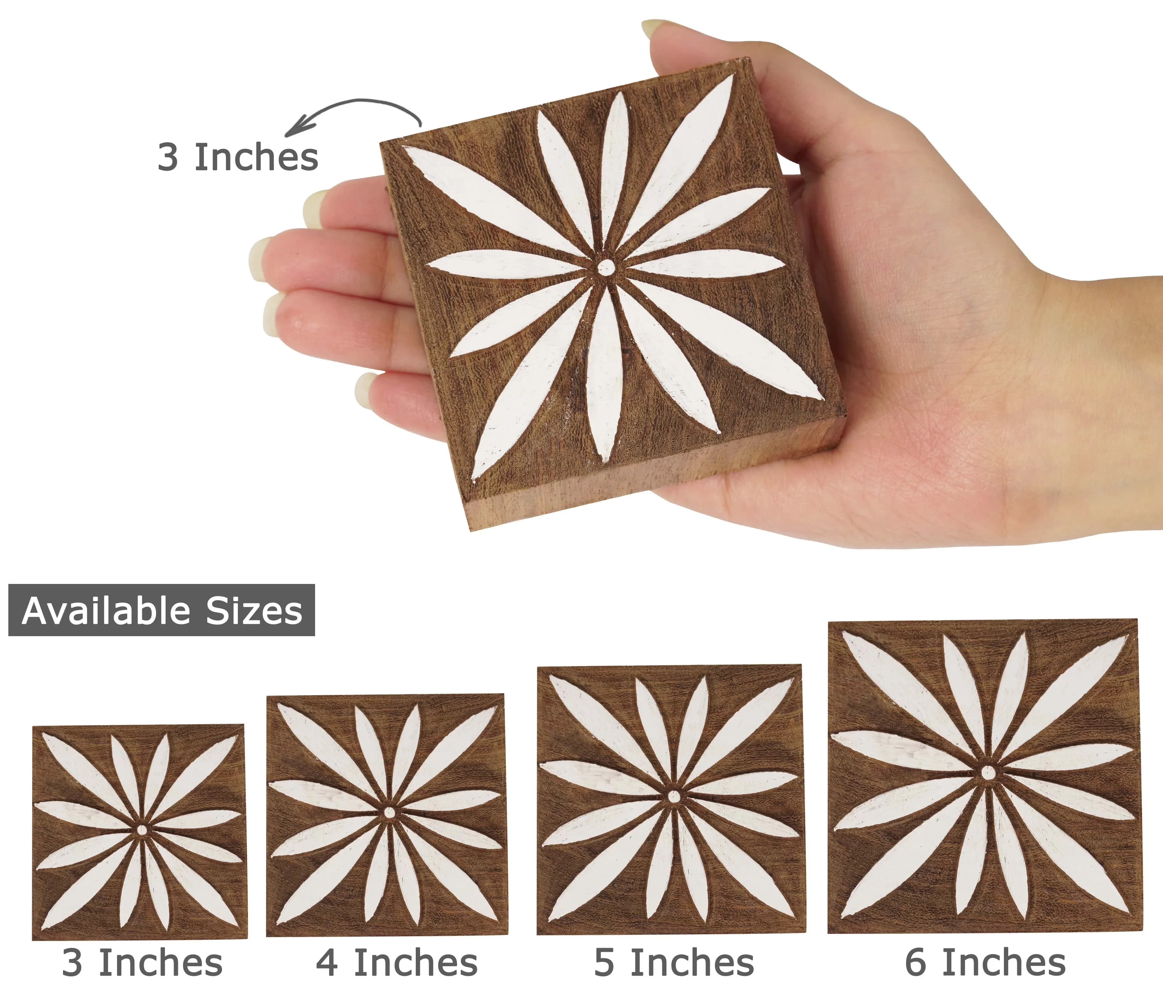 Innovative Moving with PATTERN:Flower, MATERIAL:Wood - Brown Wood 3 Inch Model FBA87E