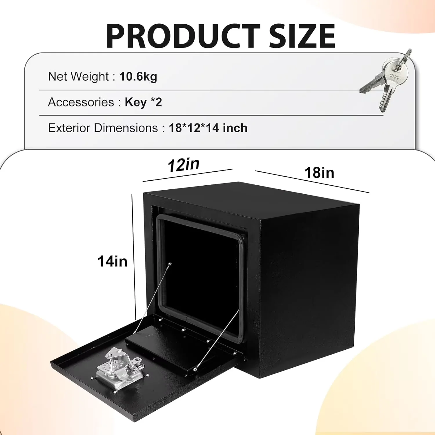 Toolstorage Efficient with Lockable, Waterproof, Underbody Truck Tool Box 2 Pack - Black Model DF3425