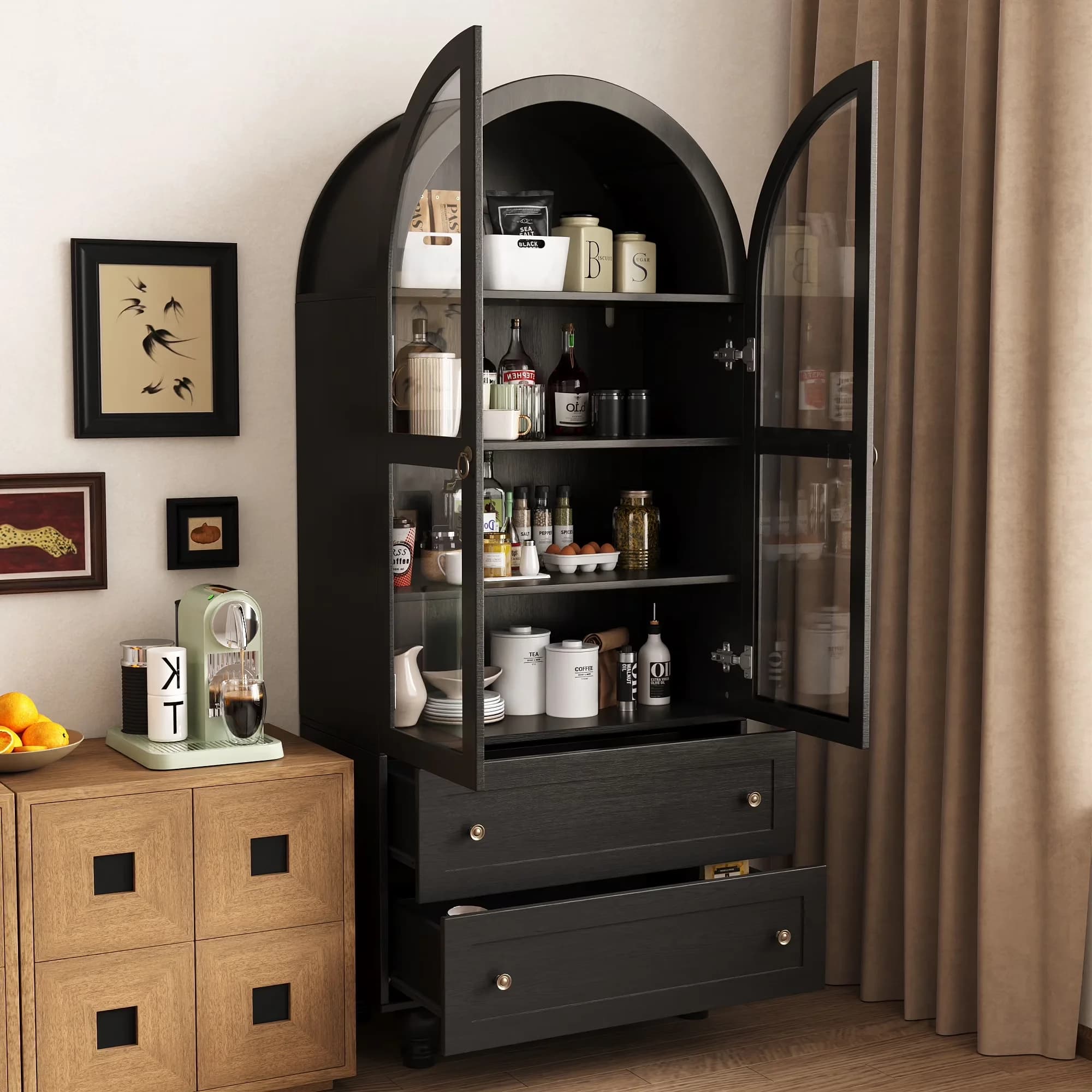 Kitchen Renovation Durable with Scratch-Resistant, Farmhouse - Wood Composite Black Model 6802DD