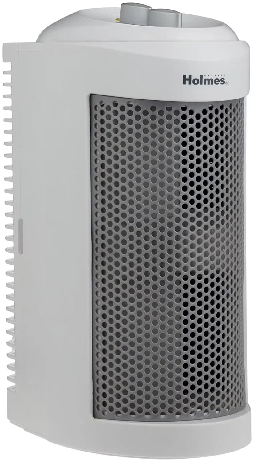 Premium Air Purifier with True HEPA Mini Tower Allergen Remover - White Model 34EAE6