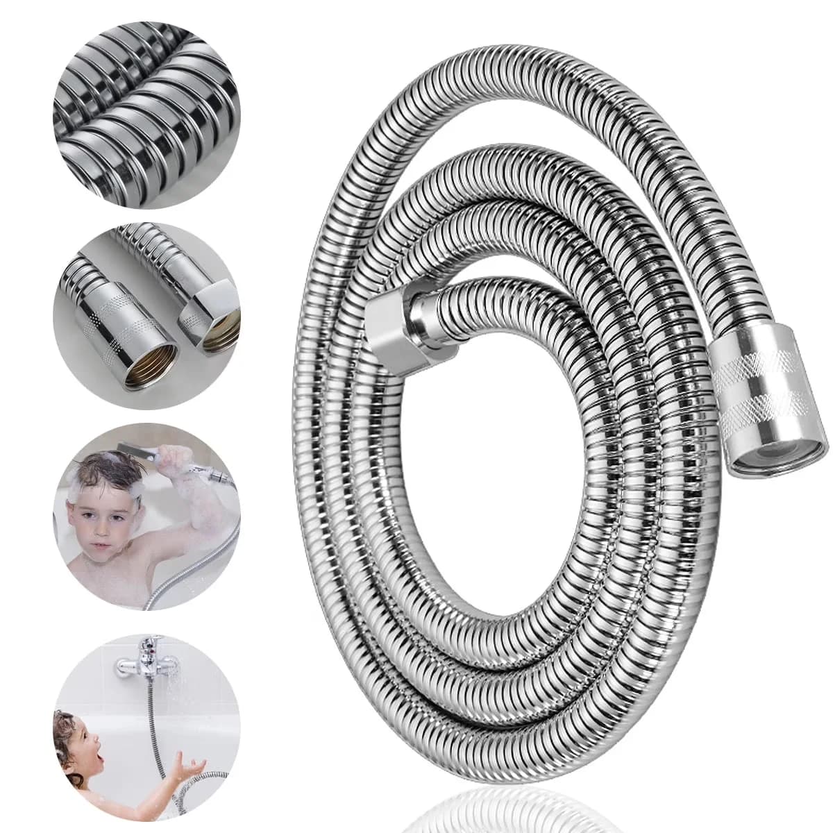 Efficient Shower Head with Flexible - Stainless Steel Green for Bathroom Model FB92F9
