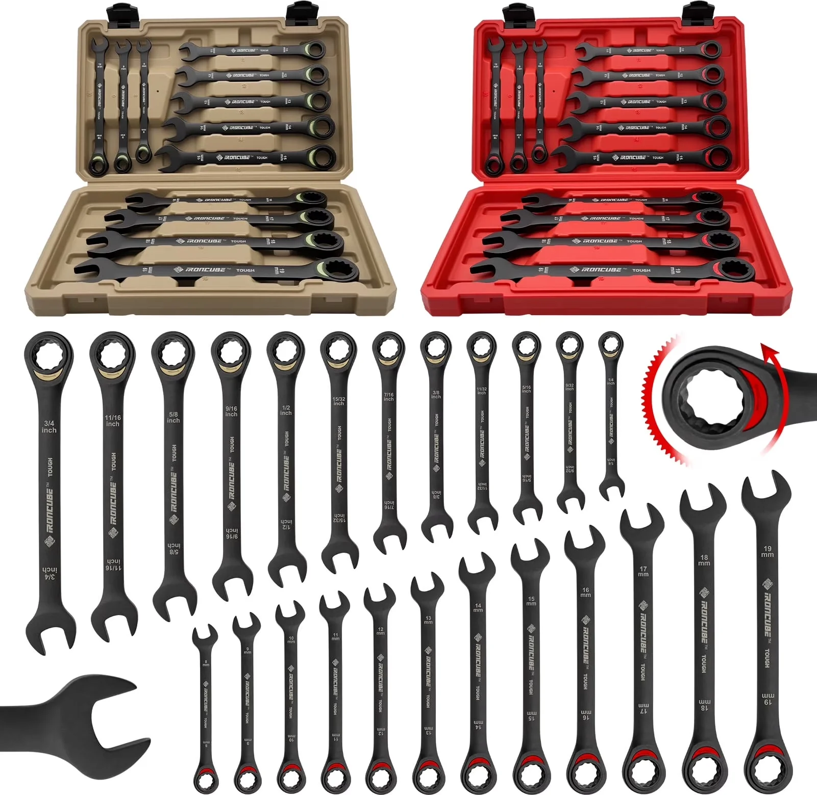 Versatile Hand Tool Set with Precision, 72 tooth, Chrome Vanadium Steel - Black Model BFABCD