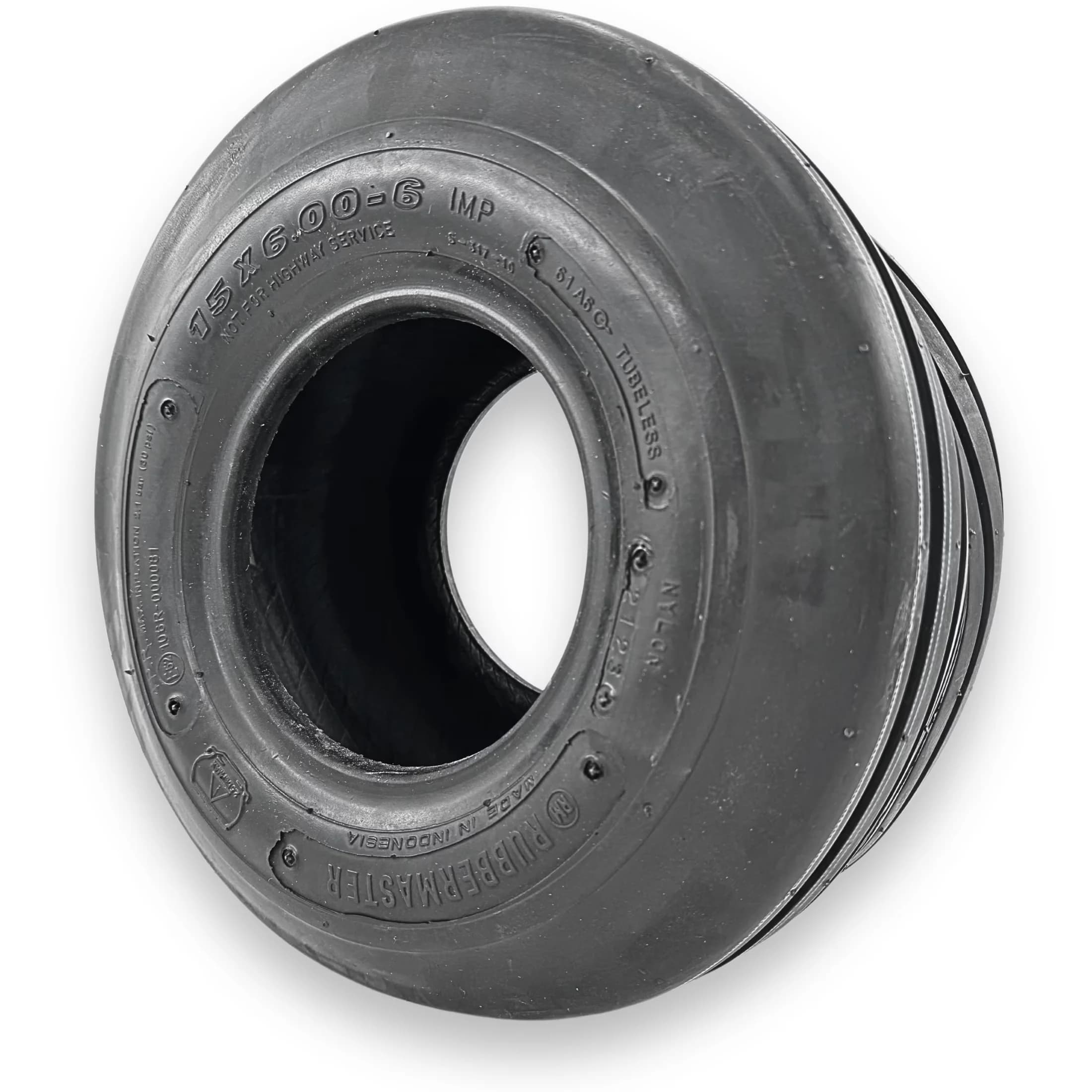 Compact Lawn Mower Tire with 15x6.00-6 Rib 4 Ply Tubeless - Built to Last Model 89C035
