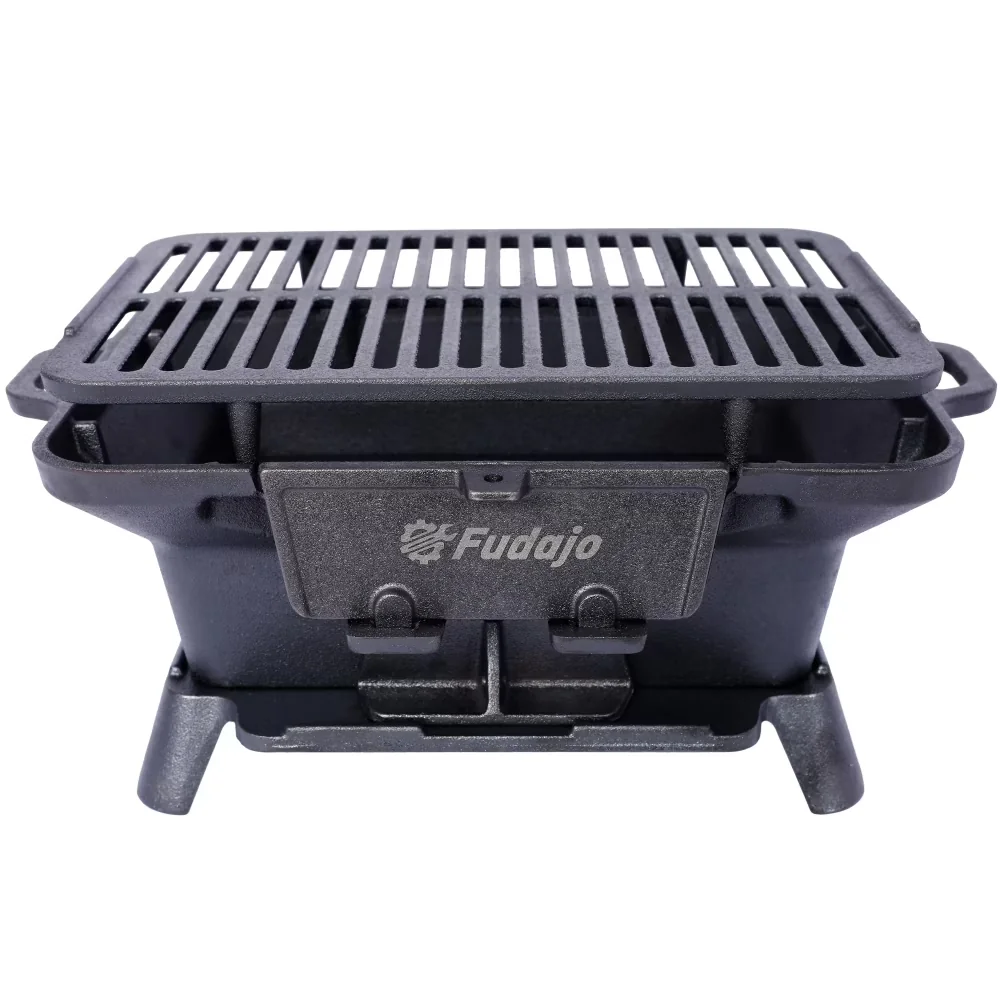 Premium Flat Top Grill with Portable, Portable Cast Iron, Enameled Outdoor Charcoal - Black Iron Model 7813F0