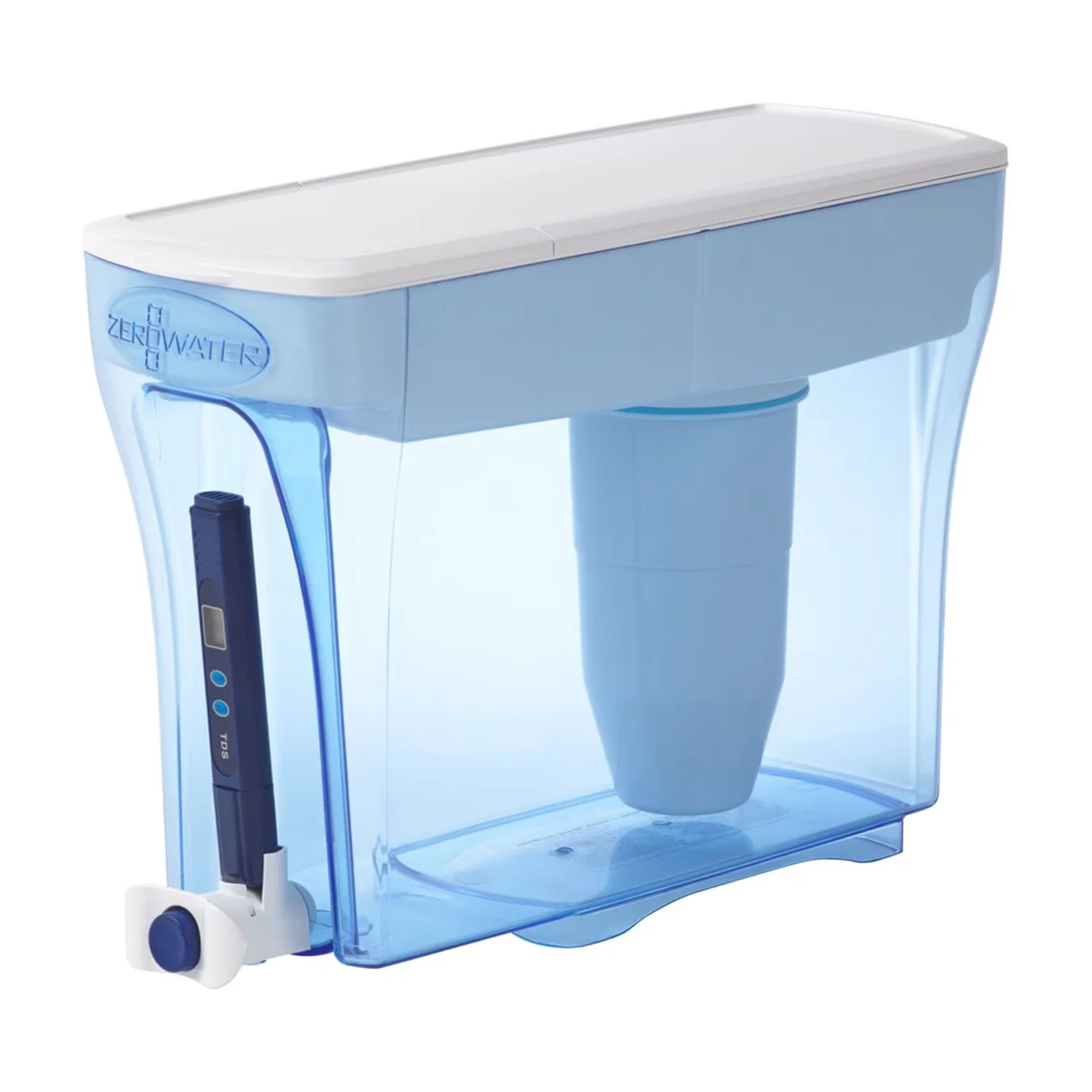 Water Filtration Essential with 23 Cup 5-stage Dispenser - Blue Plastic Model 736635