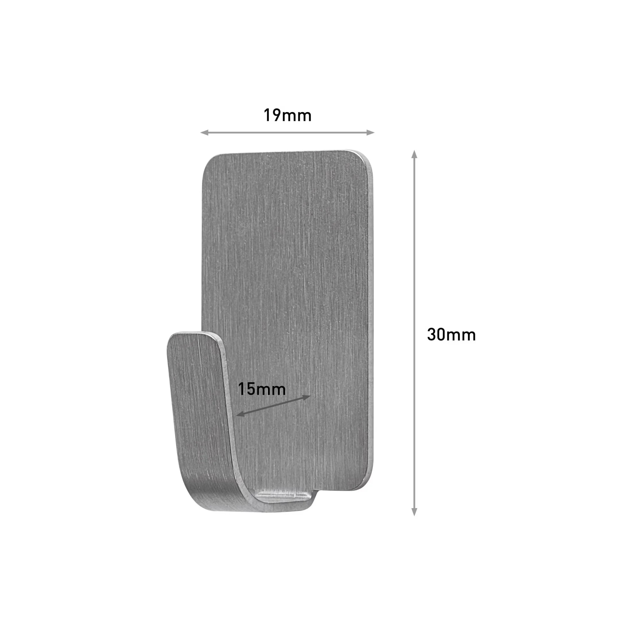 Reliable Damage-Free Hanging with Easy Installation, 4 Hooks, 5 Strips per Pack - Stainless Steel Silver Model 64AFAB