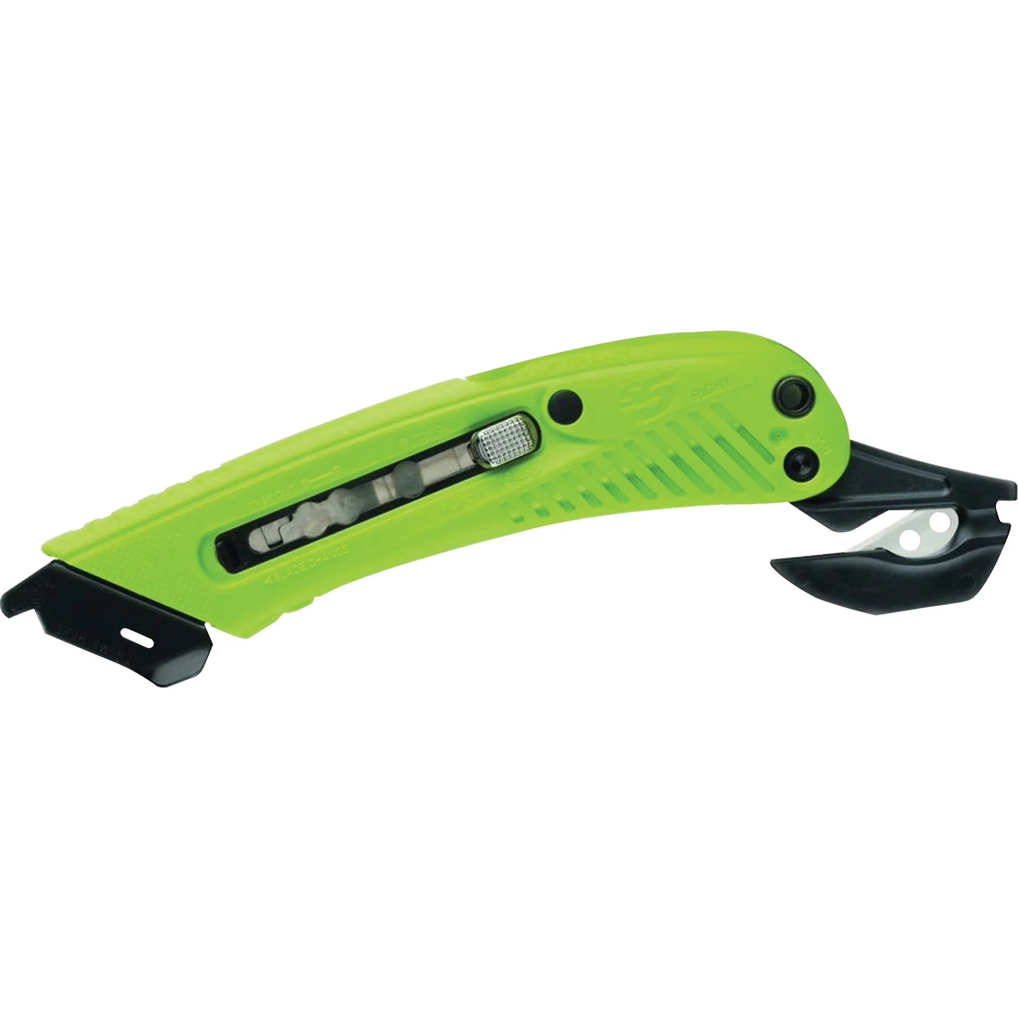 Premium Moving with Ergonomic Handle, Convenient, 5-blade storage compartment, Pacific Safety 3 Position Box Cutter - Green Model 65DB05