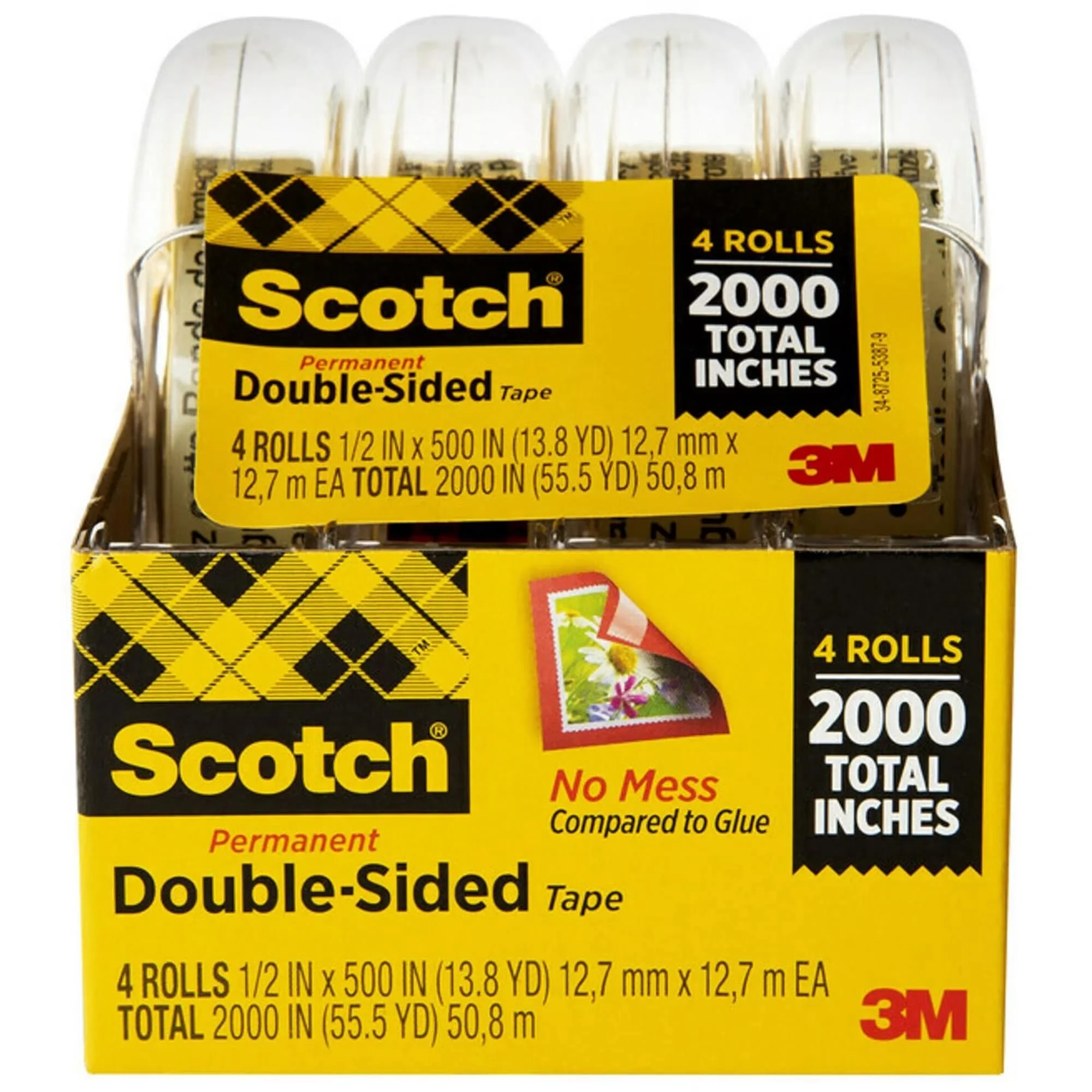 Reliable Damage-Free Hanging with Pack Of 4, (R) 137 Photo Safe Double-Sided Tape, 1/2in. x 400in - Acetate Clear Model 30098D