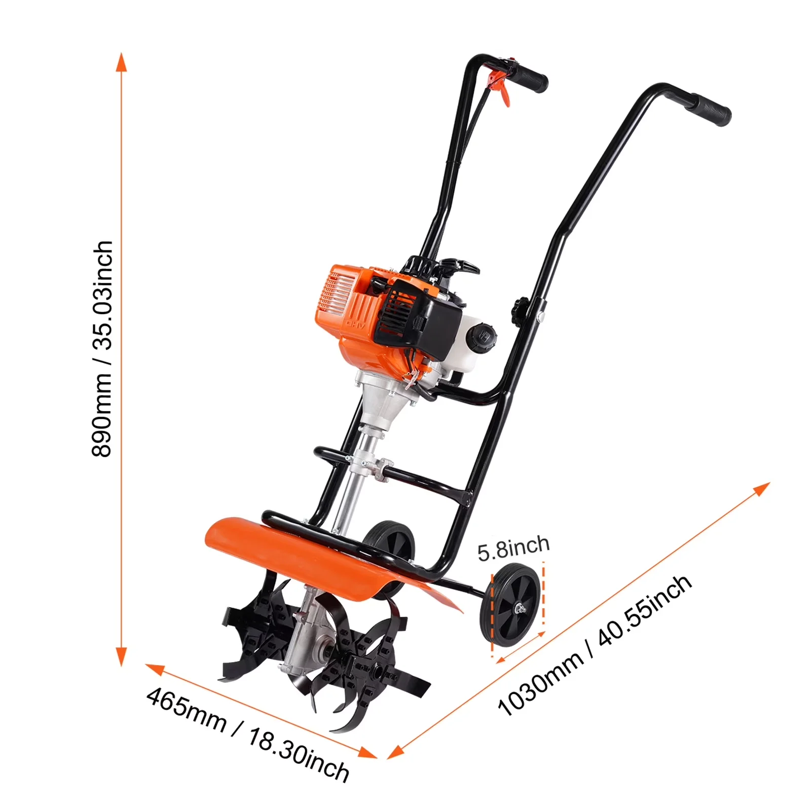 Classic Trillers Cultivator with Garden Tiller, 31CC 4-Stroke Engine, Adjustable 4 Steel Tines - Model 37131E